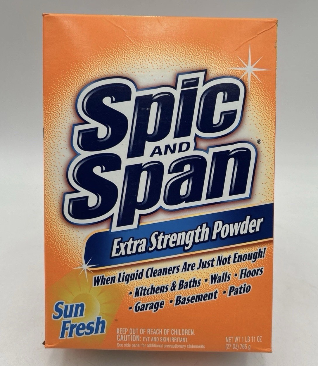 Spic and Span Extra Strength Powder: Sun Fresh 27 OZ NOS Discontinued 1Lb11Oz