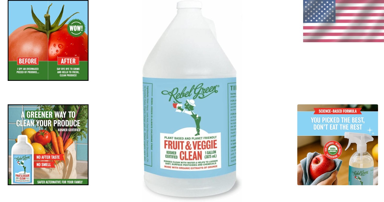 1 Gallon Plant-Based Fruit & Veggie Cleaner – Citrus Extracts, No Rinse Needed