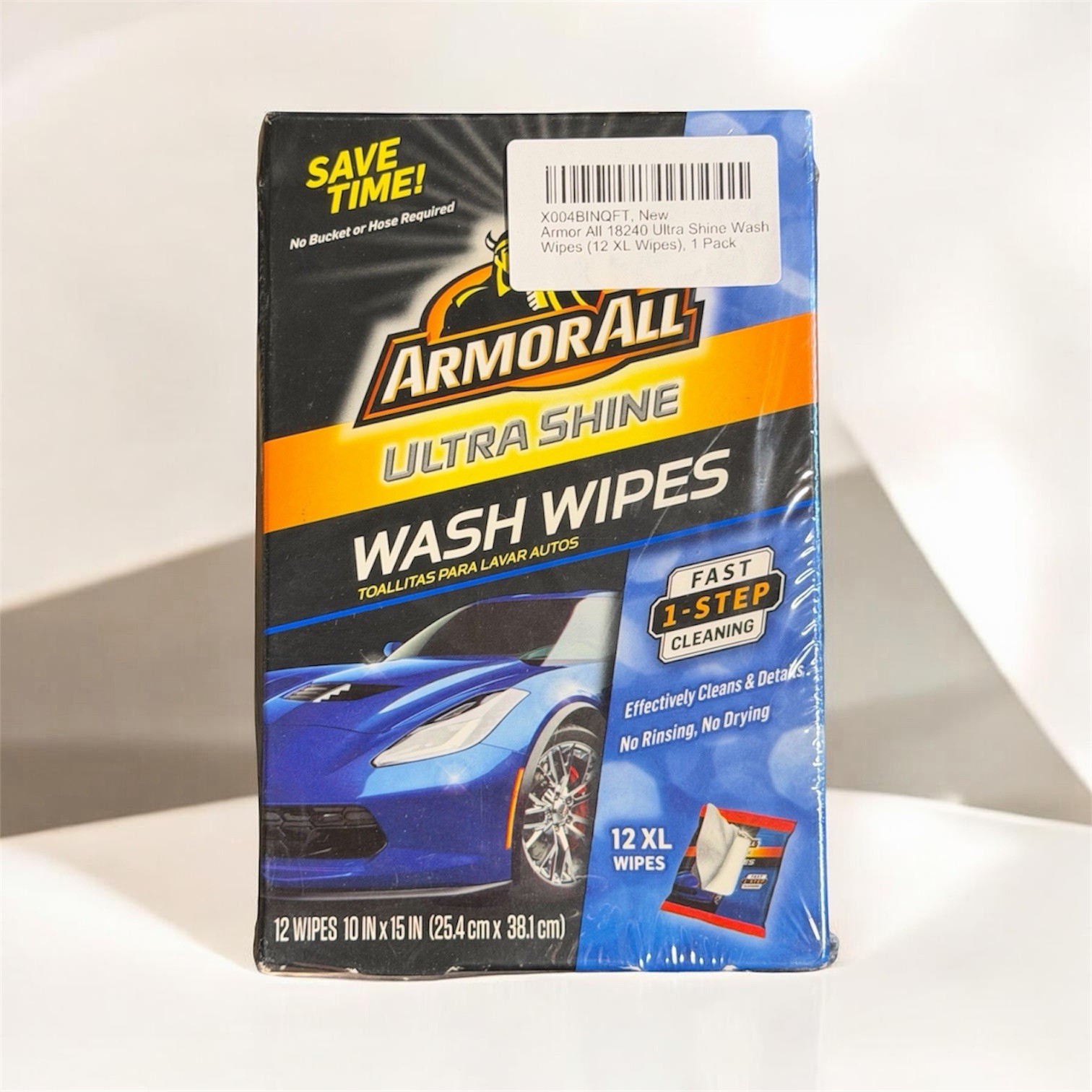Armor All Ultra Shine Car Wash Wipes 12 XL 10×15 Wipes New In Box