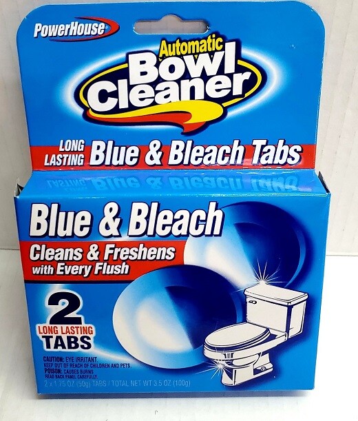2 Tabs Automatic Toilet Bowl Cleaner Blue & Bleach Deodorize Freshens Lasting