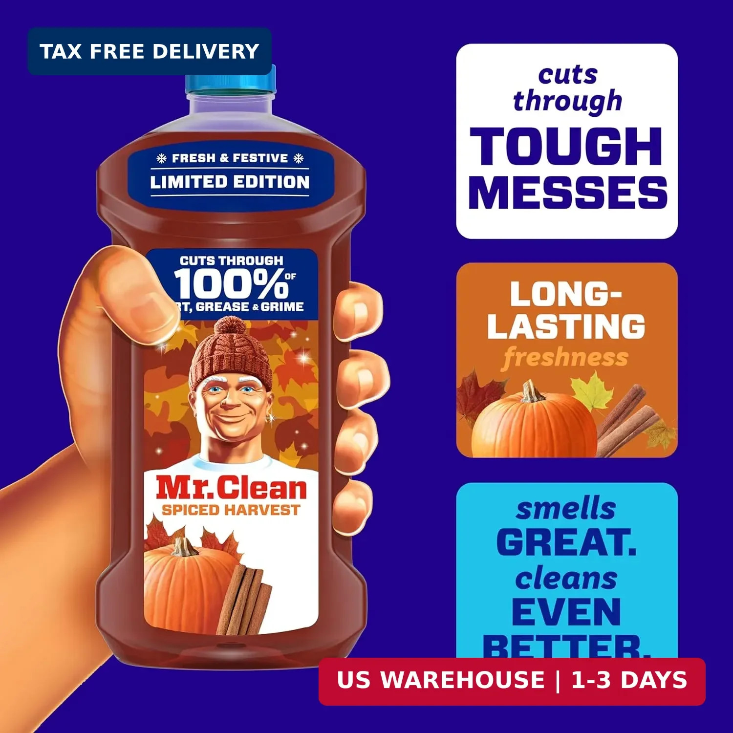 Mr. Clean All Purpose Cleaner, Cleaning Liquid, Spiced Harvest, 41oz