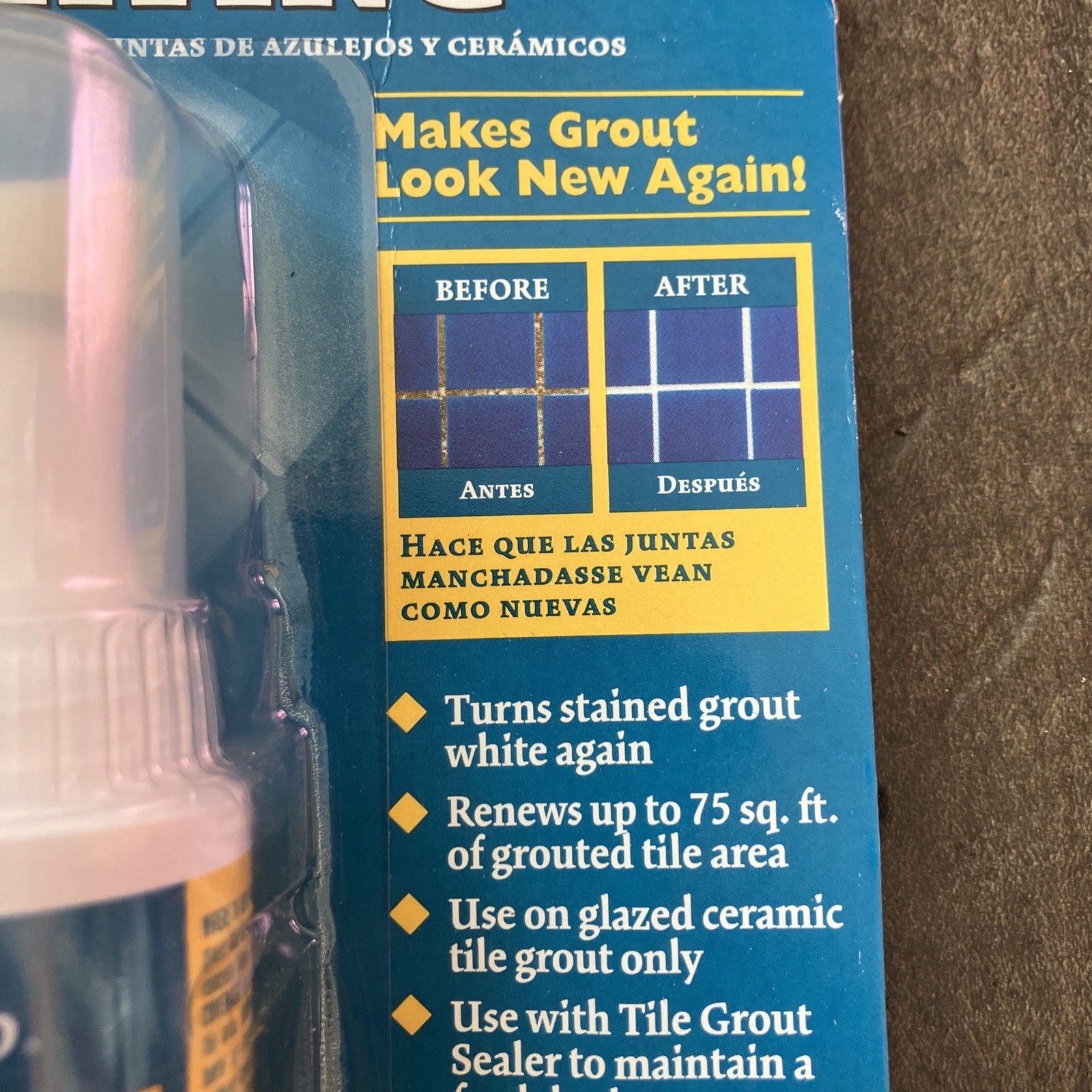 Tile Guard Tile Grout Coating 4.3 Fl Oz Bottle Cleaner Whitener Glazed Ceramic