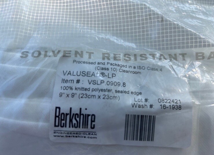 Berkshire Vslp.0909.8 Dry Wipe, White, Pack, Polyester, 150 Wipes, 9 In X 9 In