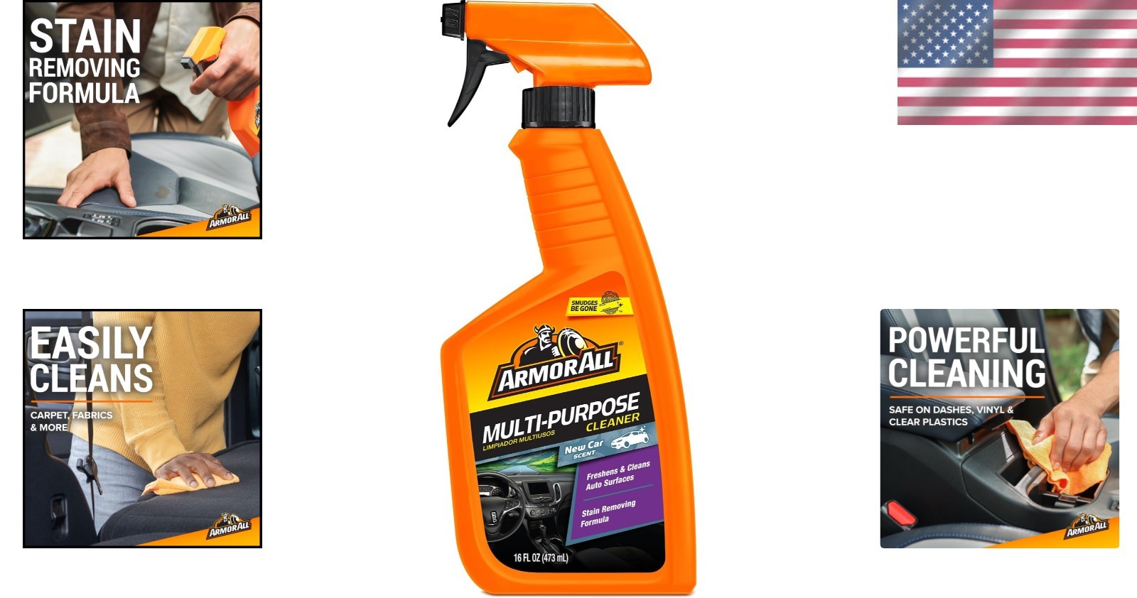 Residue-Free Multi-Purpose Car Cleaner Spray, 16 oz, for All Interior Surfaces