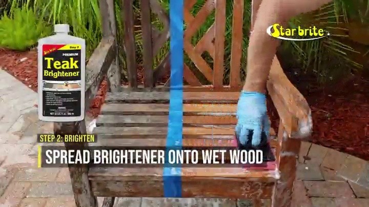 Teak Brightener for Natural Wood Grain – Restores Color & Prepares for Oil/Stain