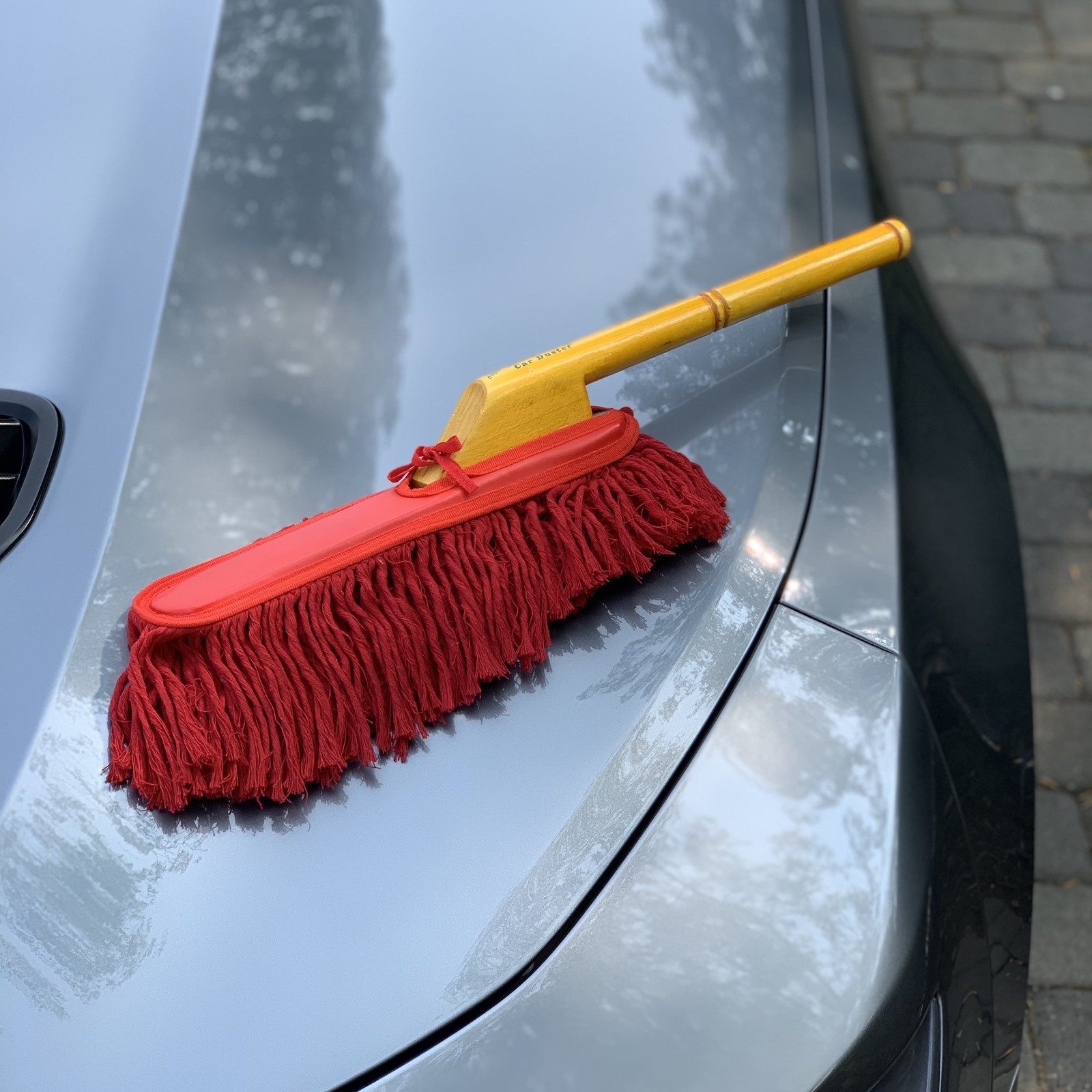 Cotton Car Duster Wood Handle Paraffin Wax Dusting Mop For Auto Detailing Truck