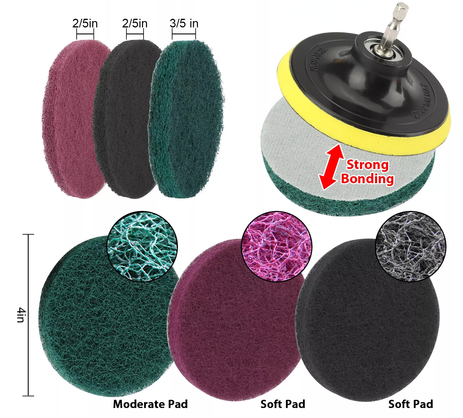 High Quality Car Buffing Pads Kit – 14pcs 4 Inch Polishing Sponge Waxing Foam