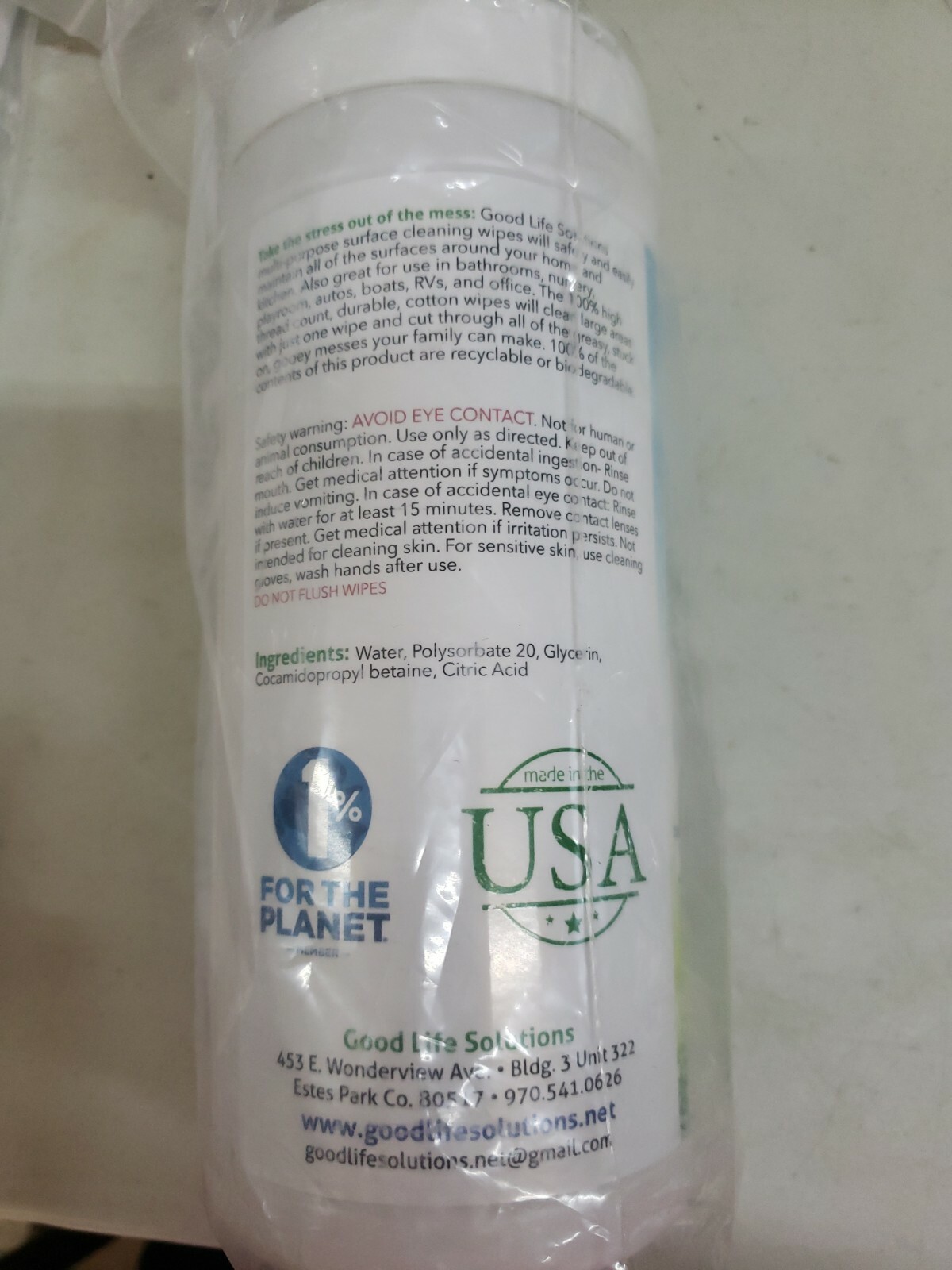 All Natural Surface Cleaning Wipes – 100% Made In the USA, Kitchen, Bathroom, –