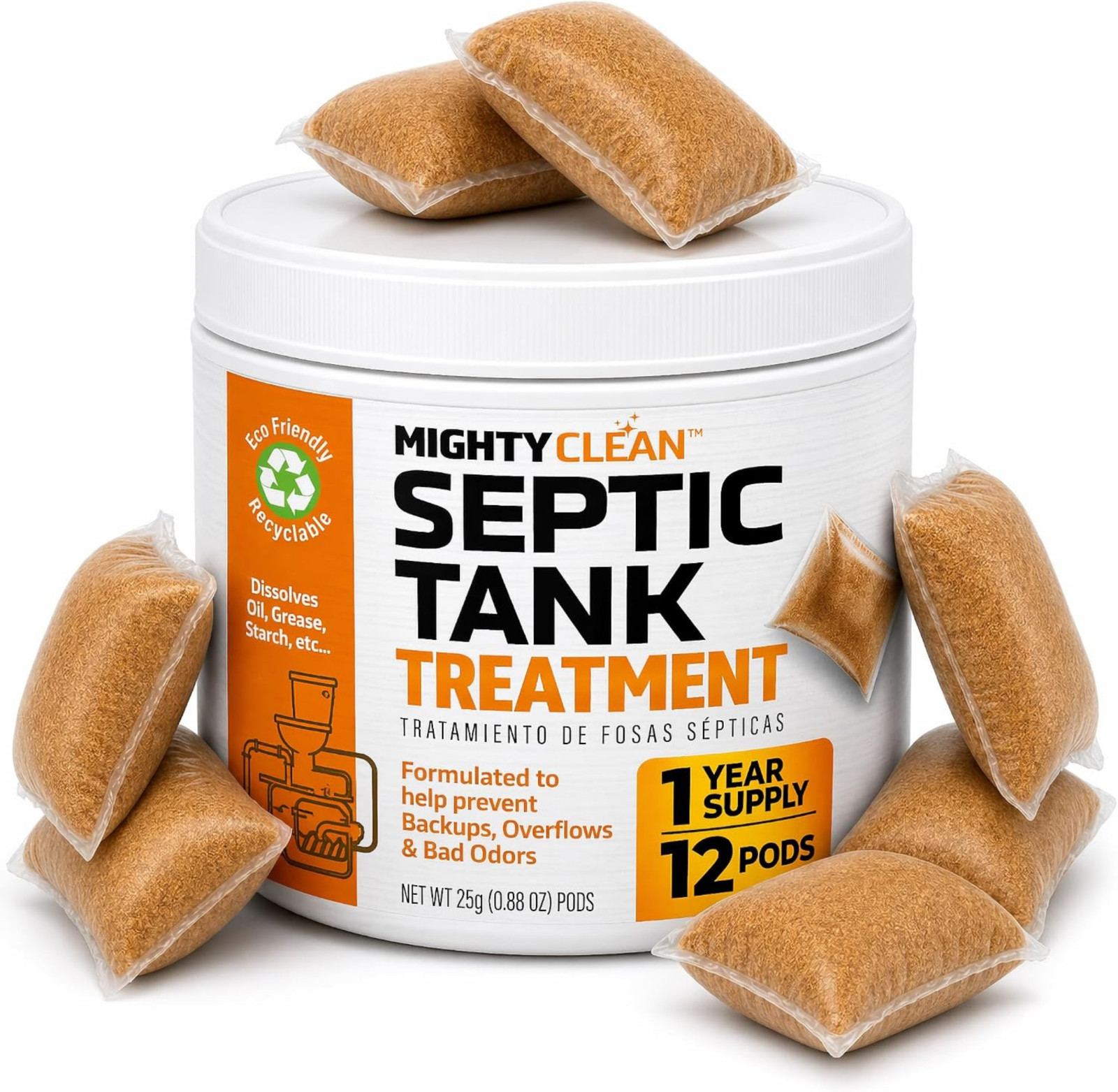Septic Tank Treatment Pods 12 Pack RV Toilet Treatment Bacteria Enzymes