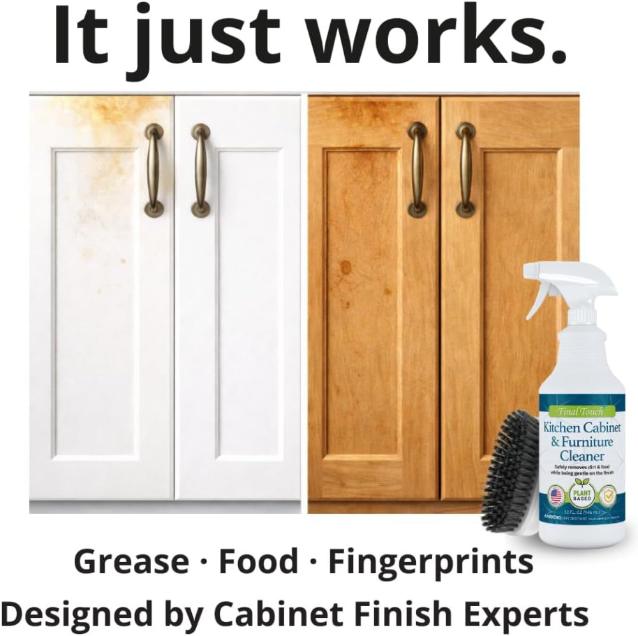 Plant Based Kitchen Cabinet Cleaner Spray Wood Furniture Cleaner 32 Fl Oz Safe