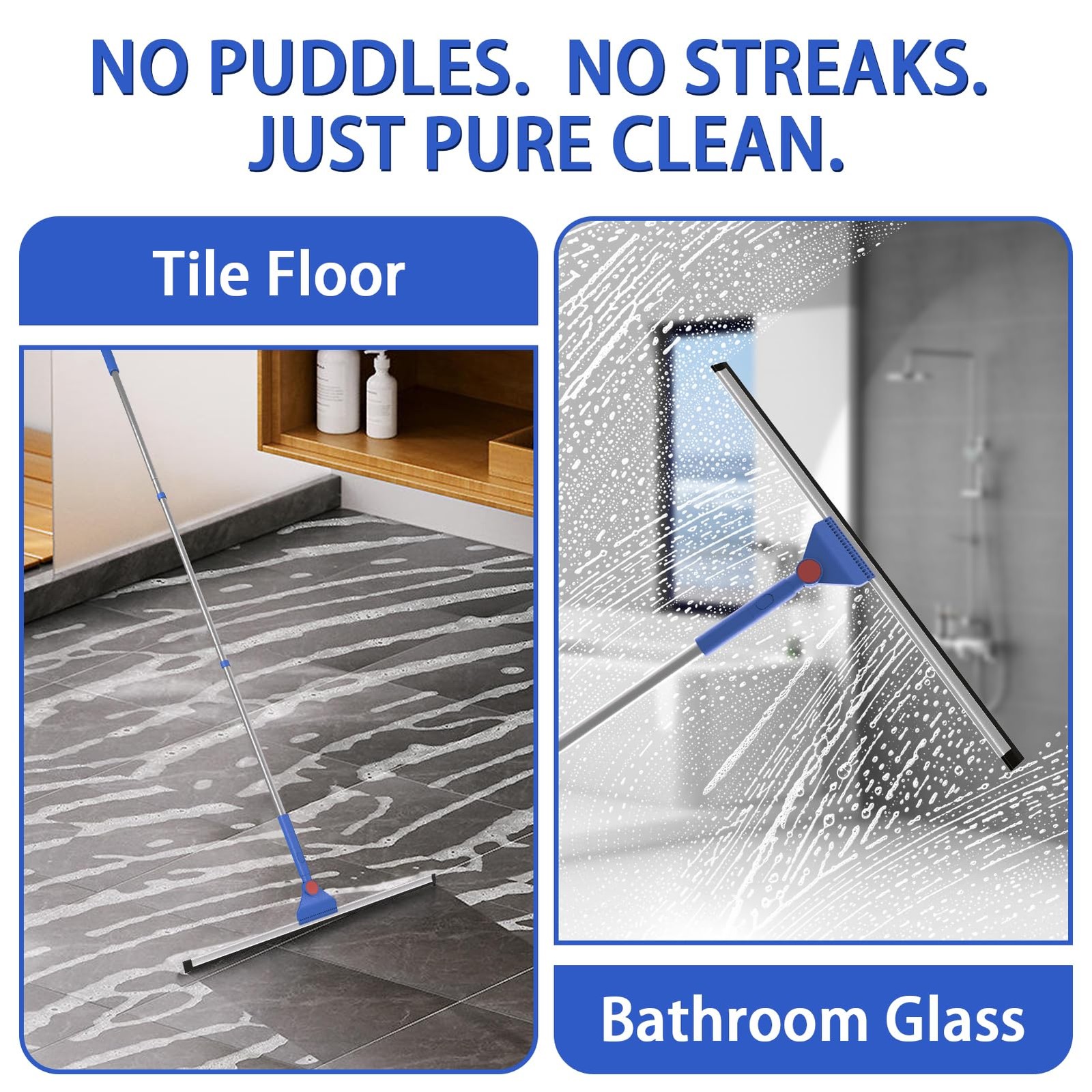 Floor Scrubber Grout Brush with 16.92IN Large Floor Squeegee, V-Shaped Scrub …