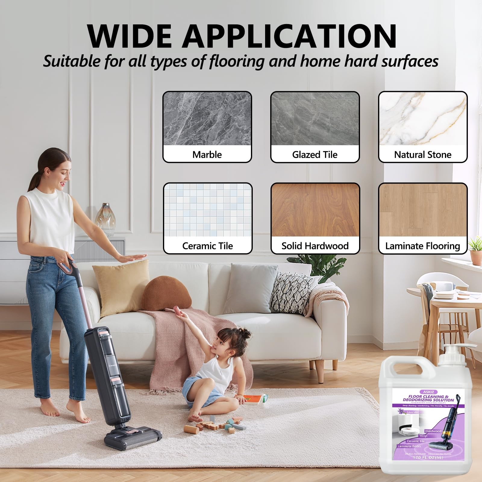 170 FL OZ Floor Cleaning Solution,Floor Cleaner for Mopping with Tineco,Deep …