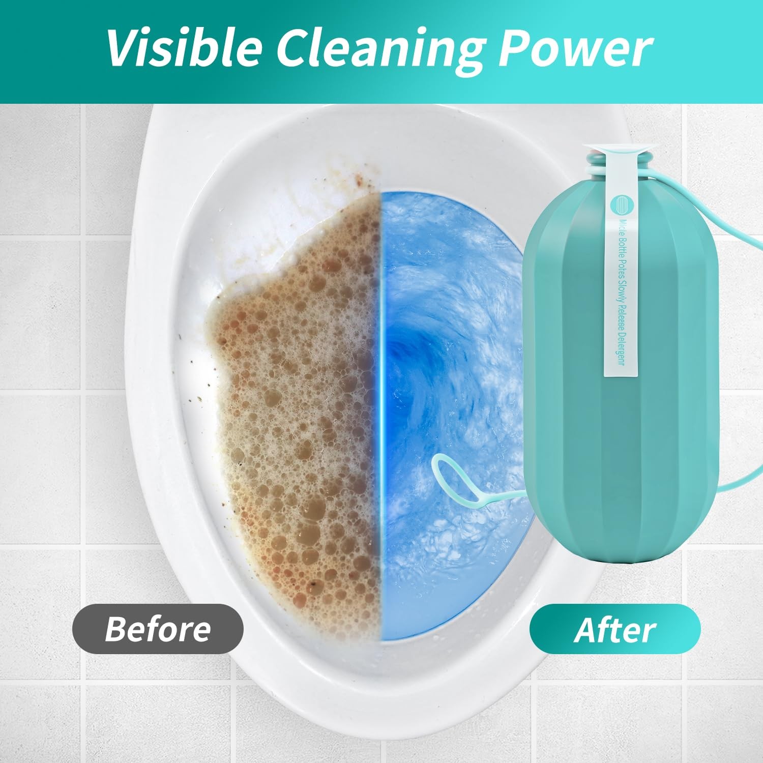 2Pcs WTWD Automatic Toilet Bowl Cleaner with Easy-Grip Hook, Prevents Hard Wa…