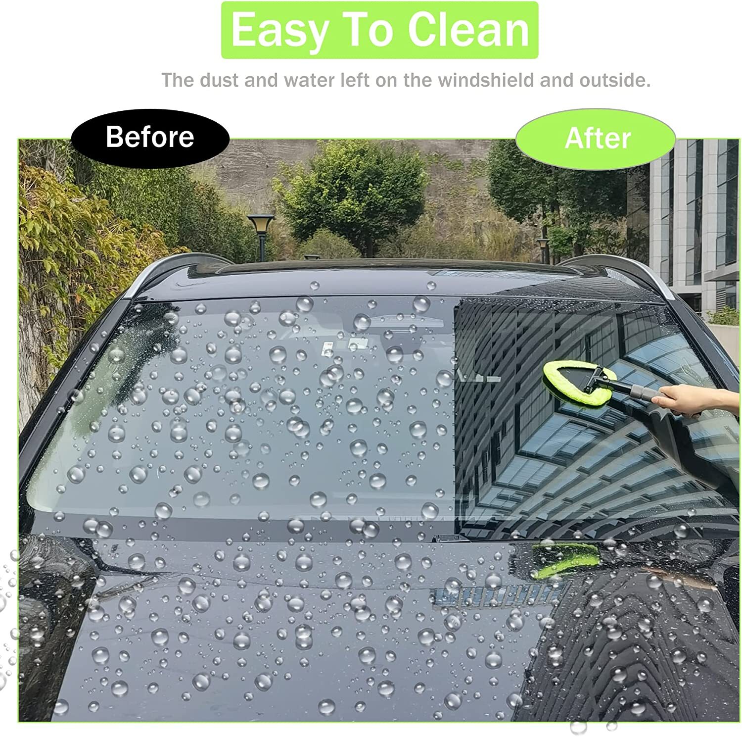 Windshield Cleaning Tool Kit Car Window Glass Wiper Cleaner Brush Pad Extendable