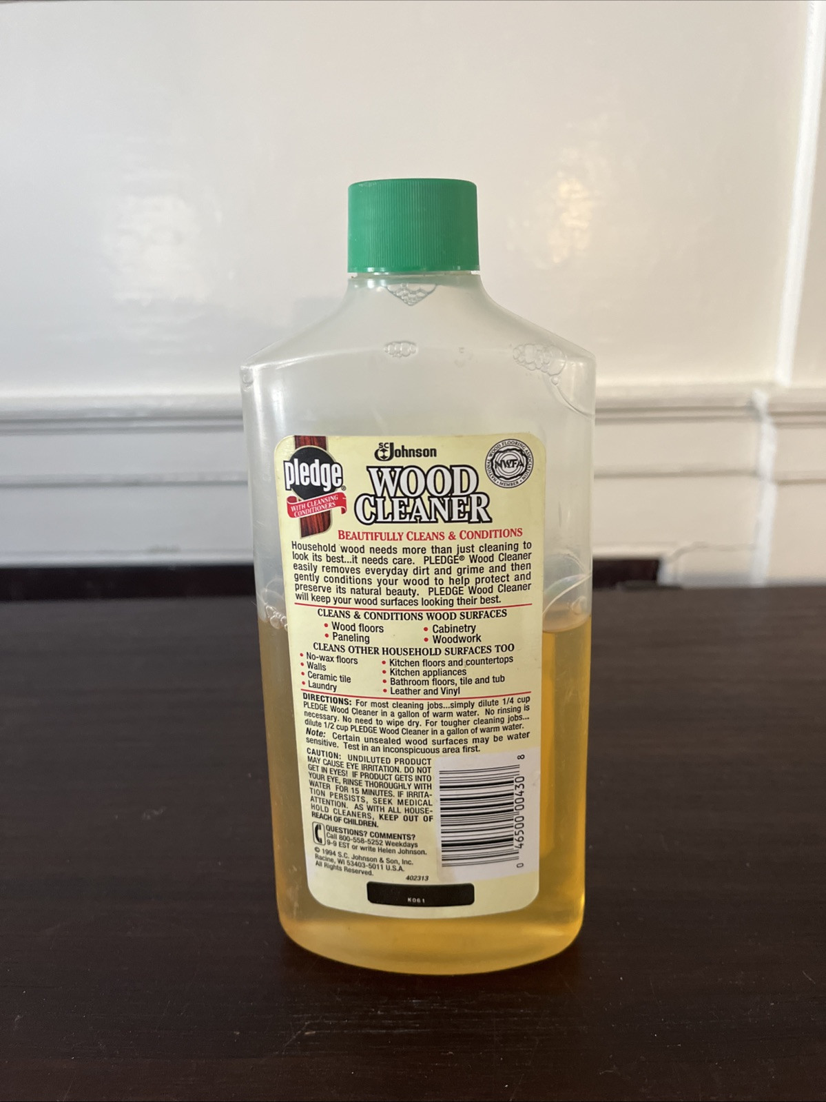 Vintage Pledge Household Cleaner Deep Cleans Wood Surfaces 16fl Oz 65% Full 1991