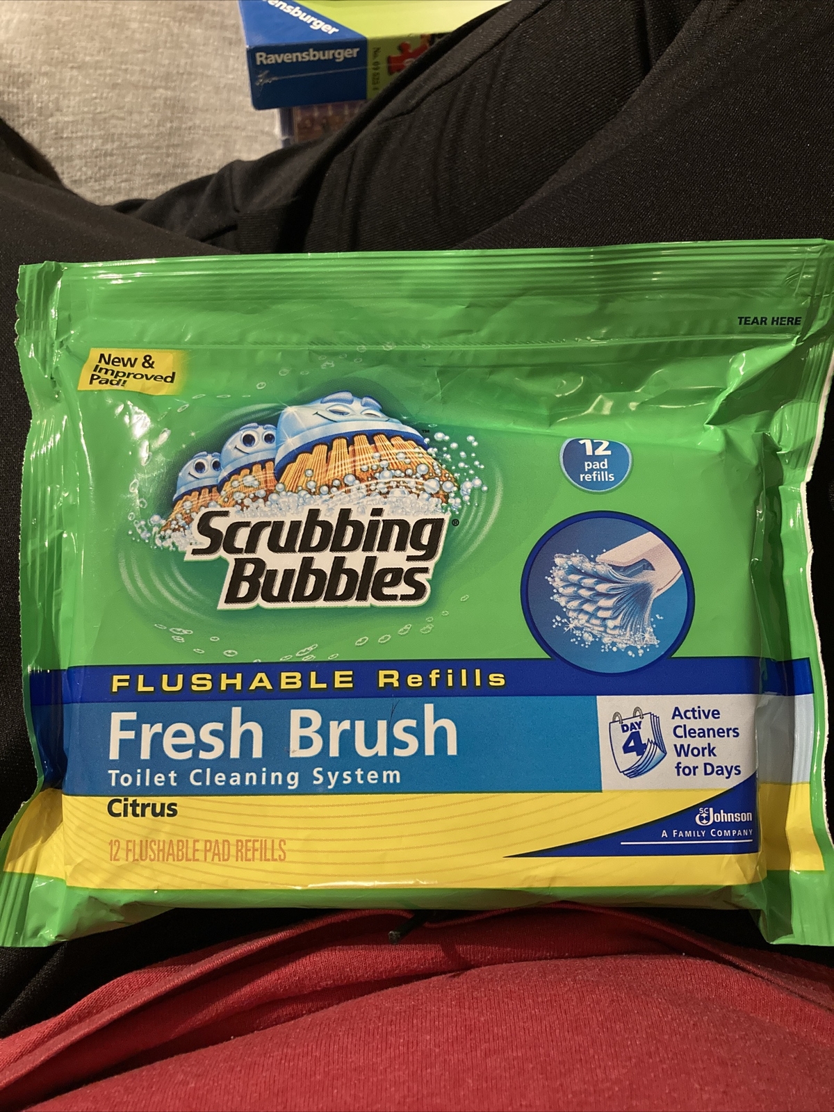 Scrubbing Bubbles Fresh Brush 12 Flushable Pad Refills Citrus Action Scent
