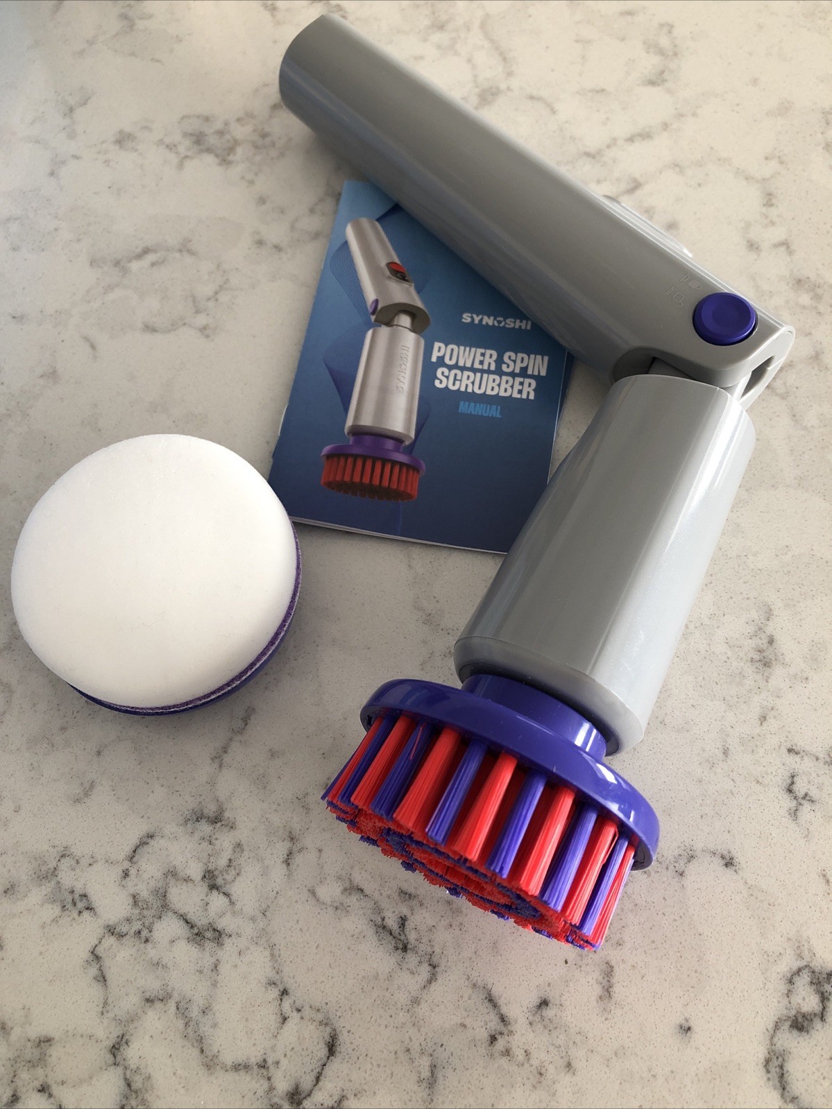 Synoshi Cordless Power Spin Scrubber Rechargeable – Upgraded Battery