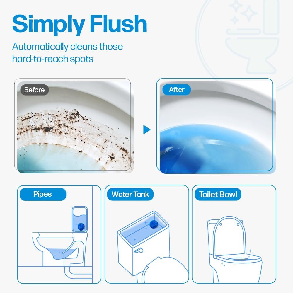 Disposable Toilet Bowl Cleaners(20-299 Tablets) Odor Eliminator, Fresh Scent