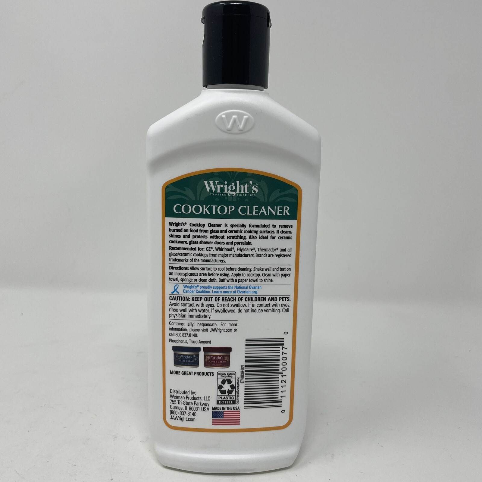 Wright’s Cooktop, Ceramic, & Glass Cleaner Cream Shines & Protects 10oz Lot of 2