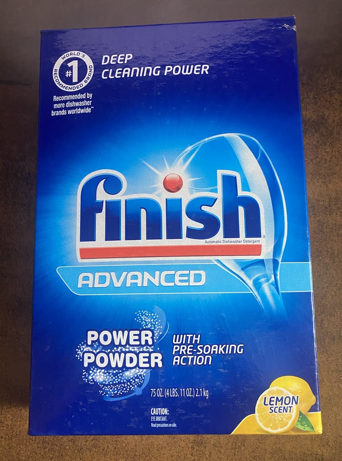 1-Finish Advanced Power Powder Dishwasher Detergent Lemon Fresh Scent 75oz NEW