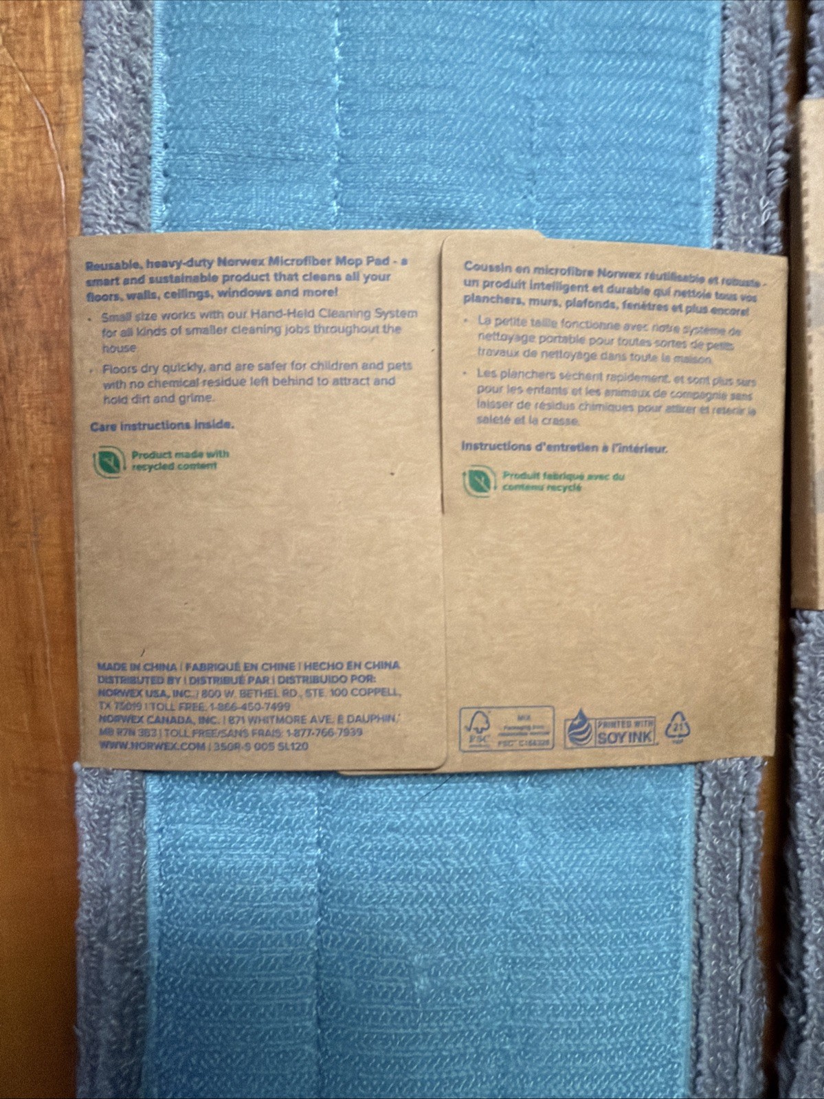 Norwex Mop Refills Floor Pad Cleaning Microfiber Dry Wet Sweeper Cleaner