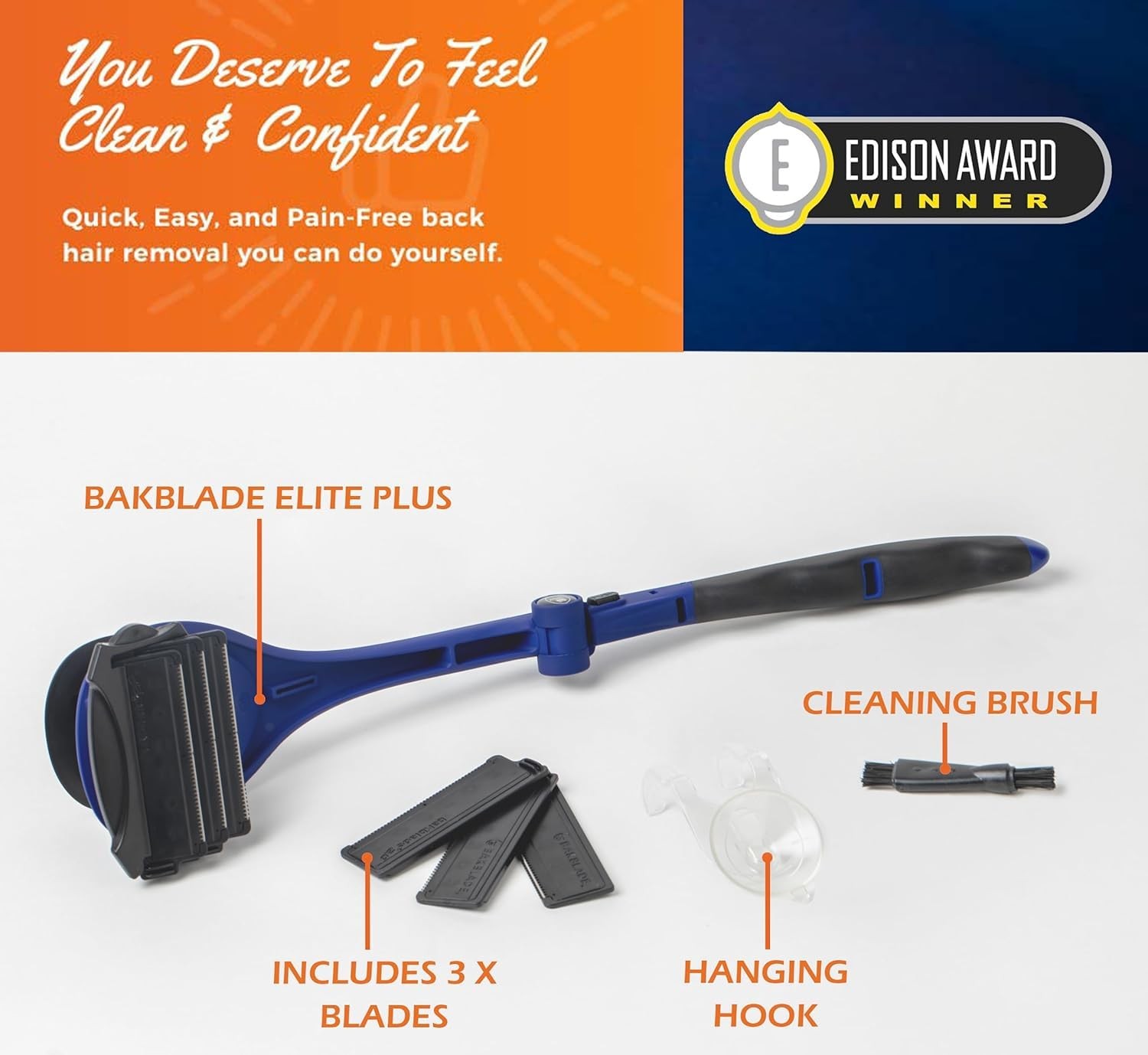 baKblade 2.0 Elite Back Shavers for Men: The DIY Back Hair Shaver for Men with
