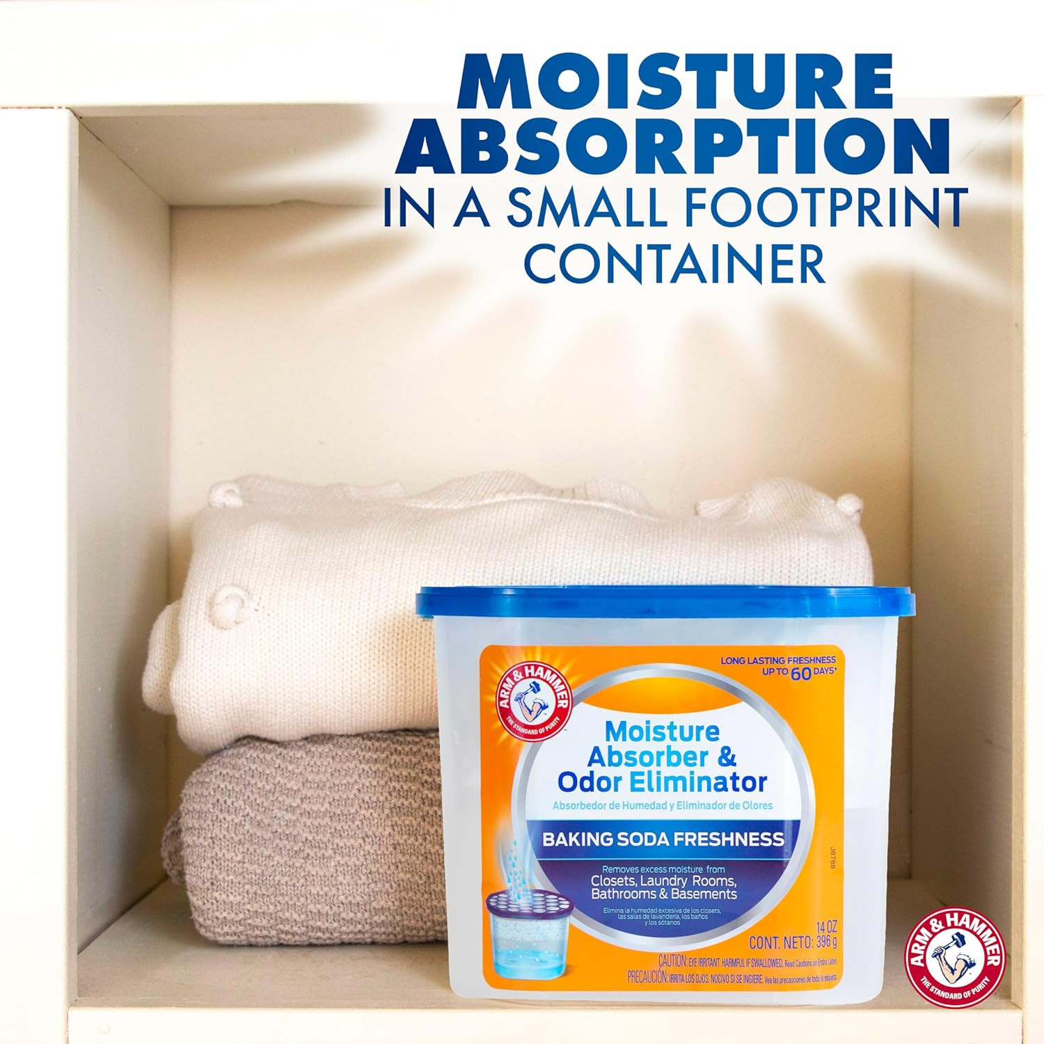 Fragrance Free Refillable Moisture Absorber and Odor Eliminator 14 Oz. Tub