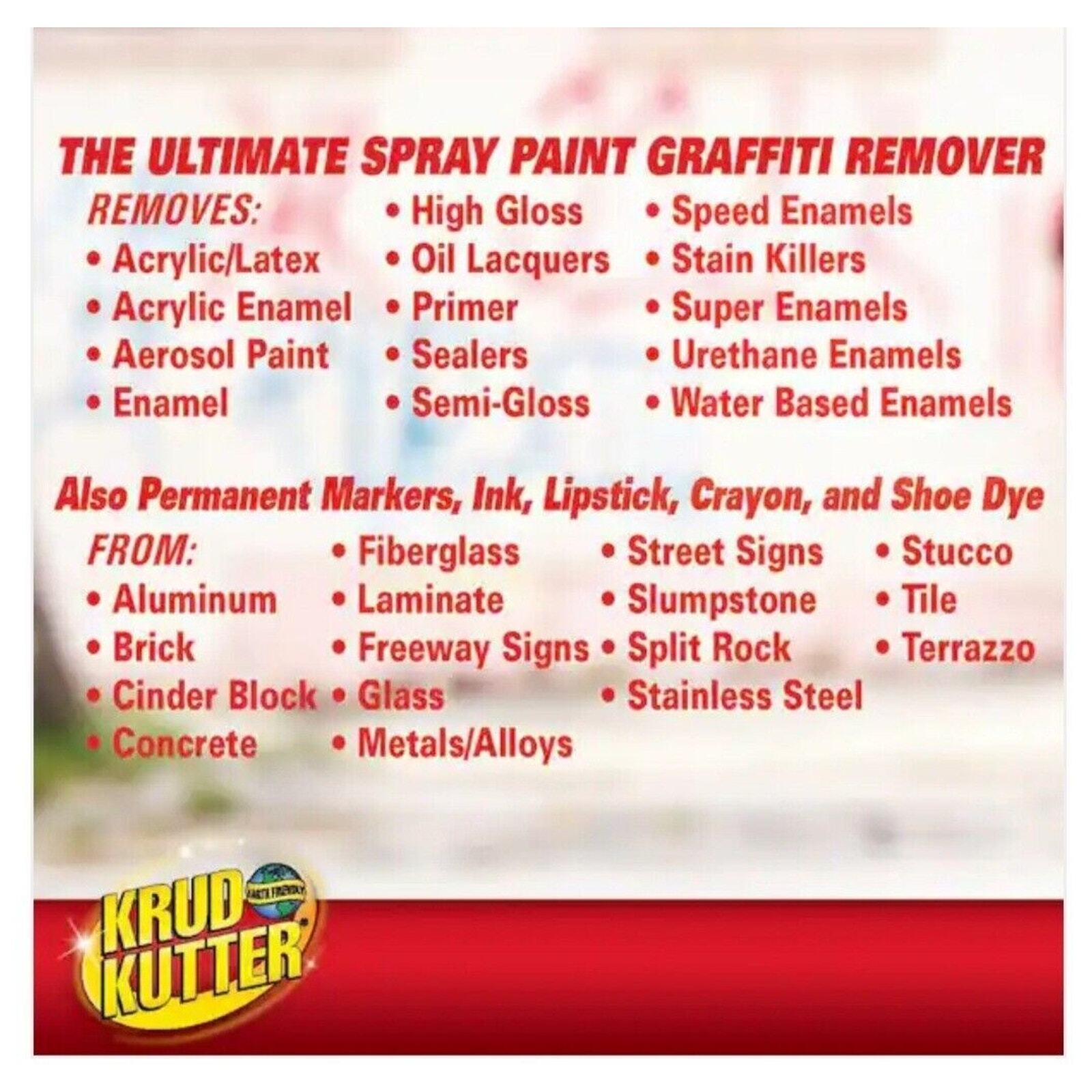 Krud Kutter Grafitti Remover 32 Oz Spray Bottle For Paint Marker Ink Crayon More