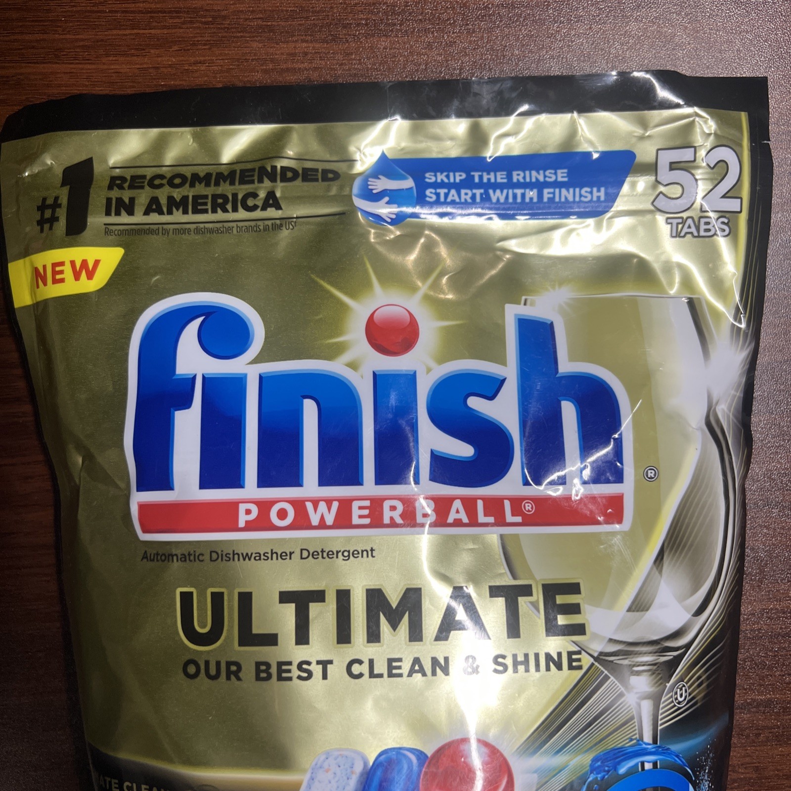 Finish Powerball ULTIMATE 4-In-1 Dishwasher Detergent Tabs 52ct