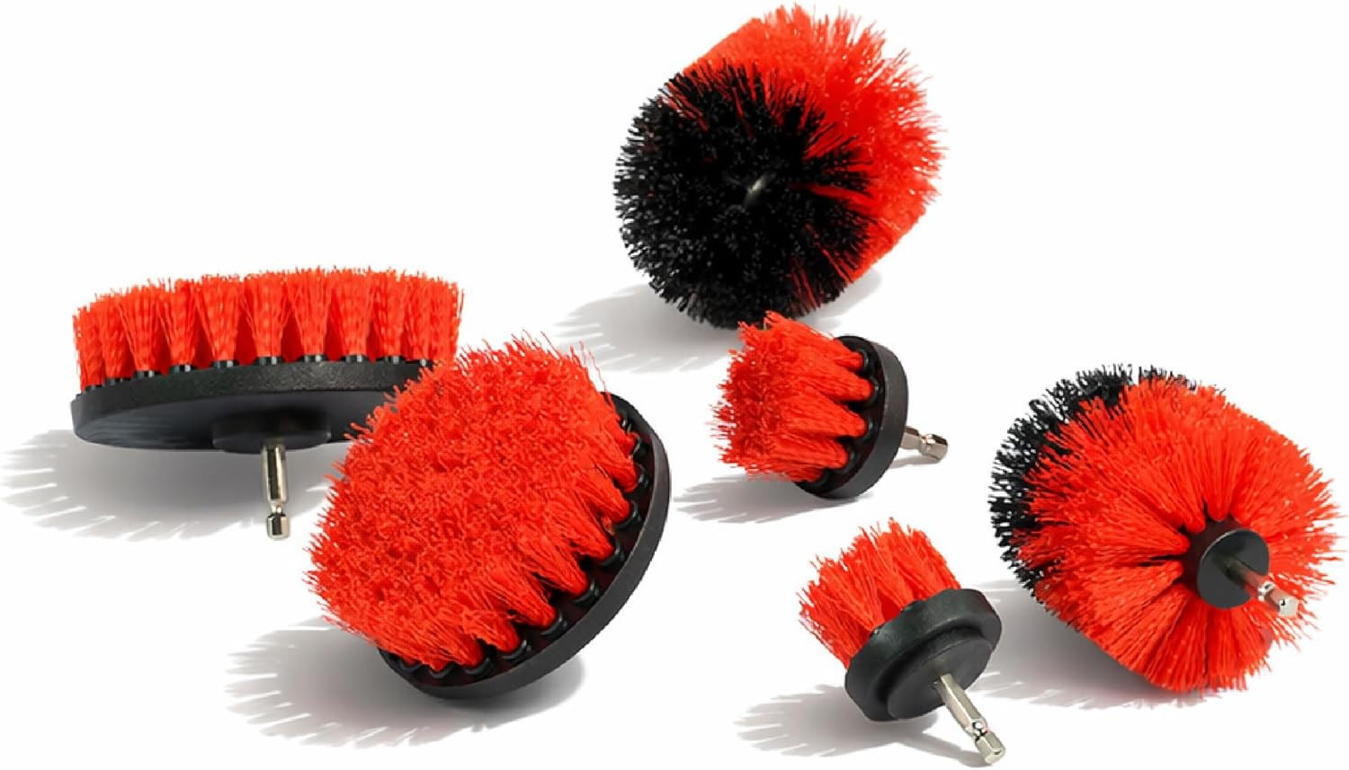 6-Piece Drill Brush Cleaning Set – Power Scrubber Attachments with 2”, 3.5”, 4”