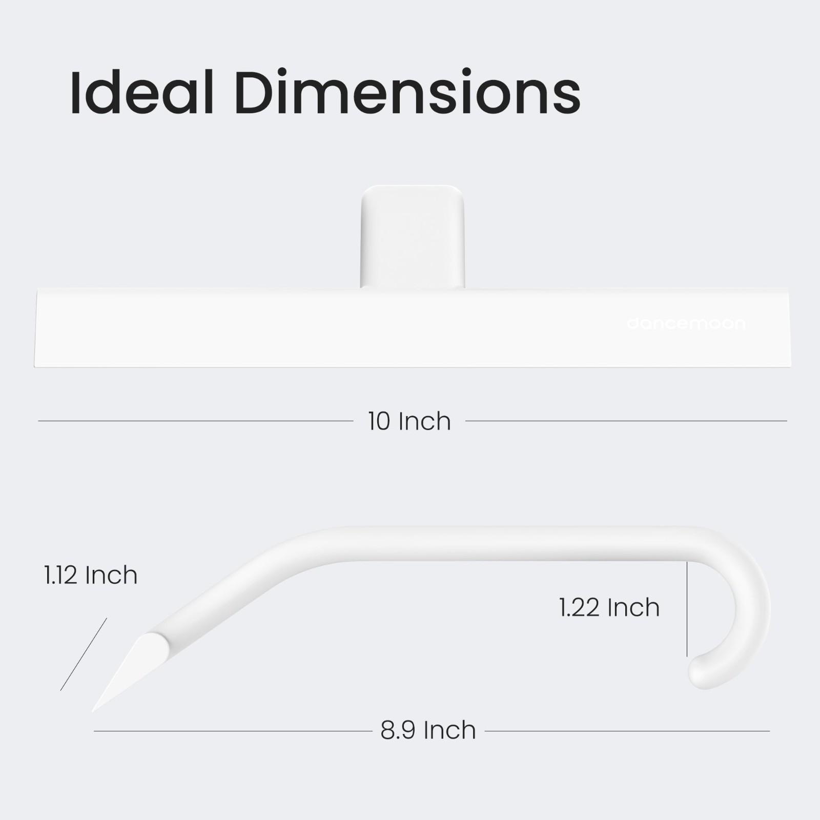 10-Inch Silicone Shower Squeegee with Hook – Streak-Free Cleaner for Glass, Mirr