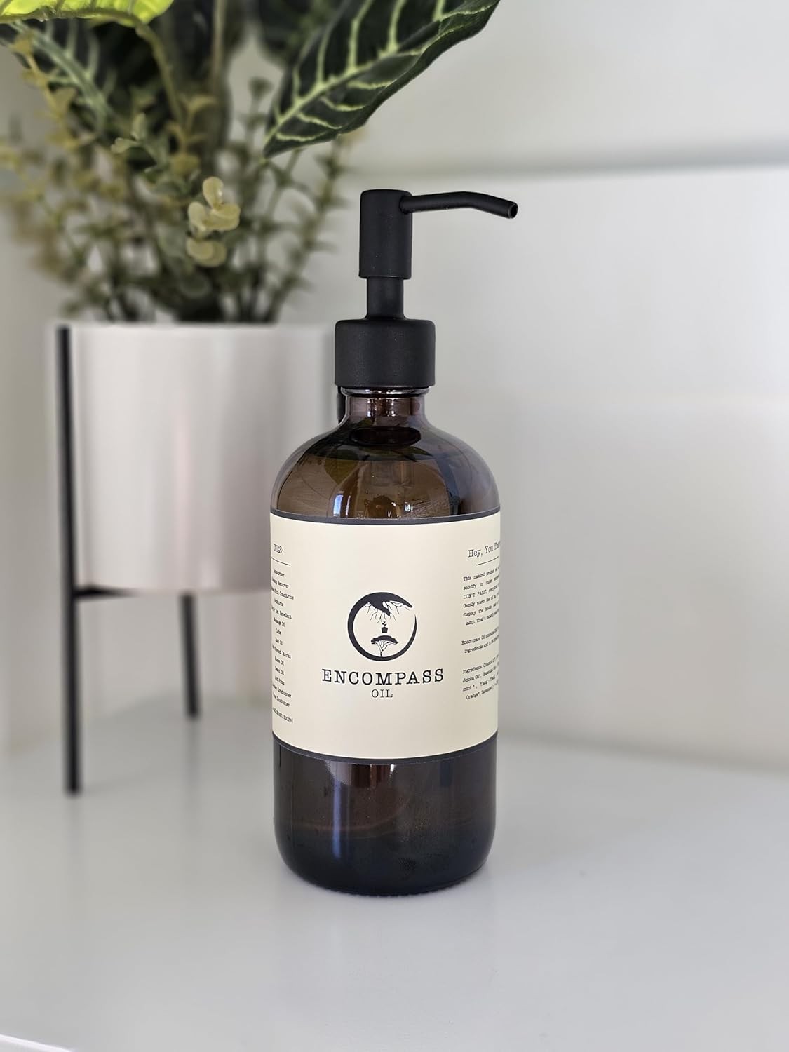 All Natural Encompass Oil, Body Oil, Hair Oil, Natural Skin Care, 16 oz (Glass