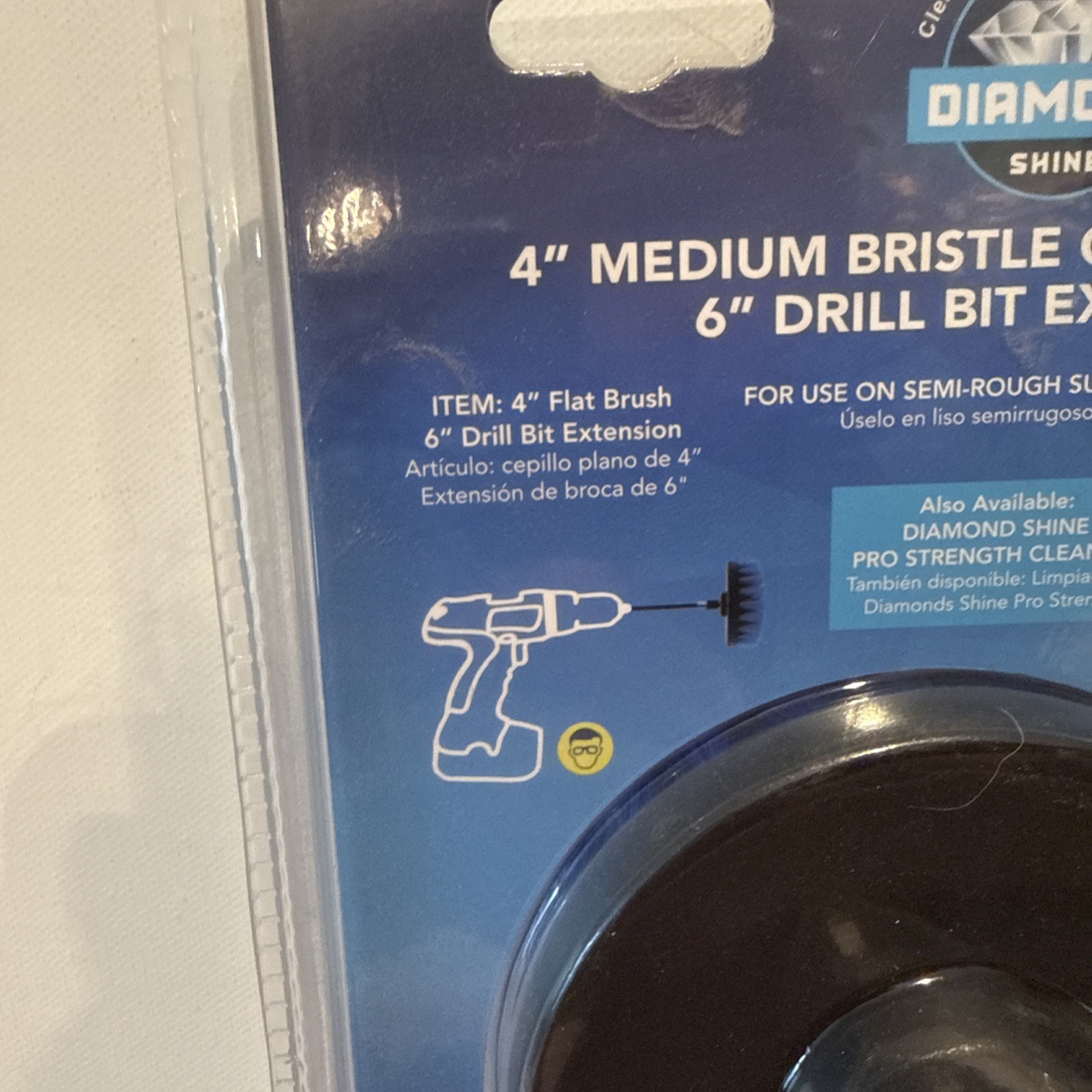 Diamond Shine 3.5″ Inch Corner Drill Brush for Scrubbing and Cleaning w/ 6″ Ext