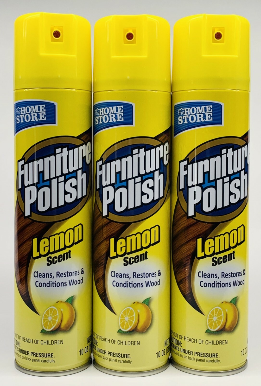 3 Home Store LEMON Scent Furniture Polish Cleans Restores & Conditions Wood 10oz
