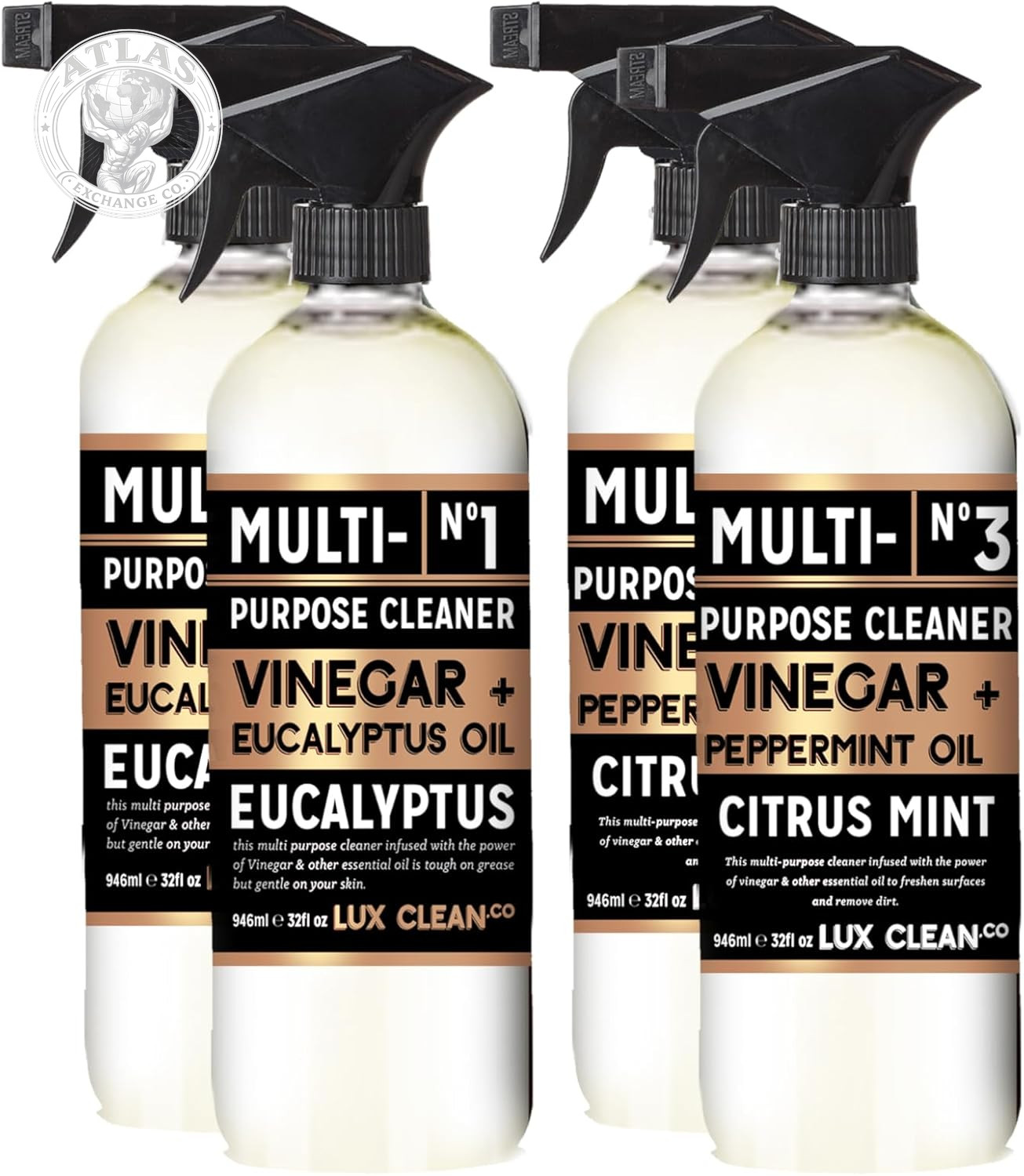 Lux Clean Multi-Purpose Cleaners, Vinegar with Eucalyptus and Peppermint | 32 Fl