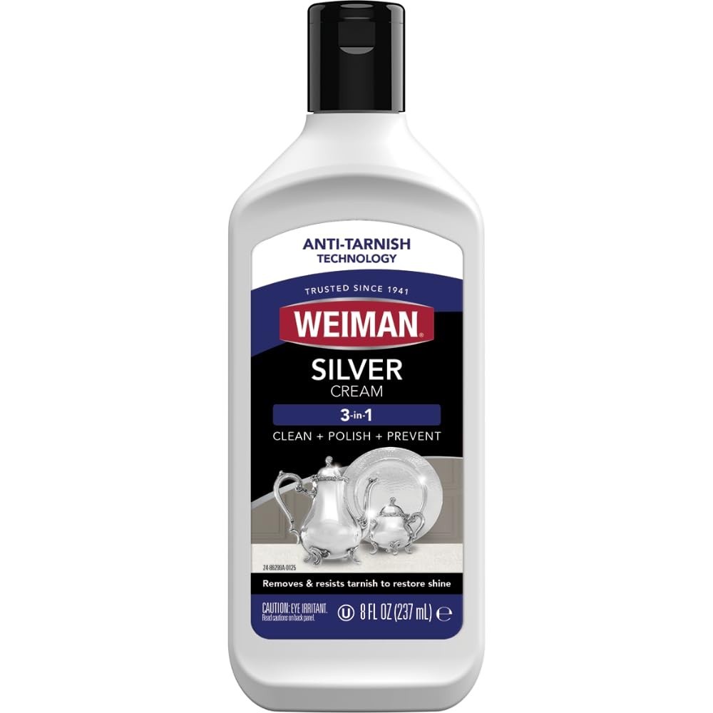 Silver Cream Cleaner 3-in-1, Anti-Tarnish Technology, Safely Clean, Polish, S…