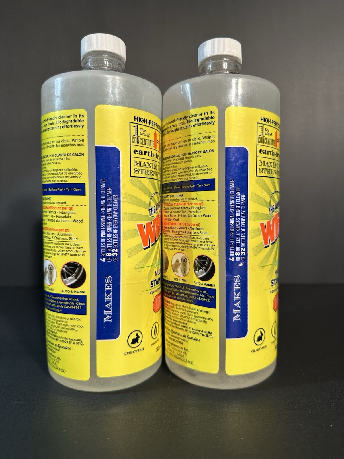 Whip-It Concentrate All Purpose Cleaner & Stain Remover Non Toxic 2 – 32oz New