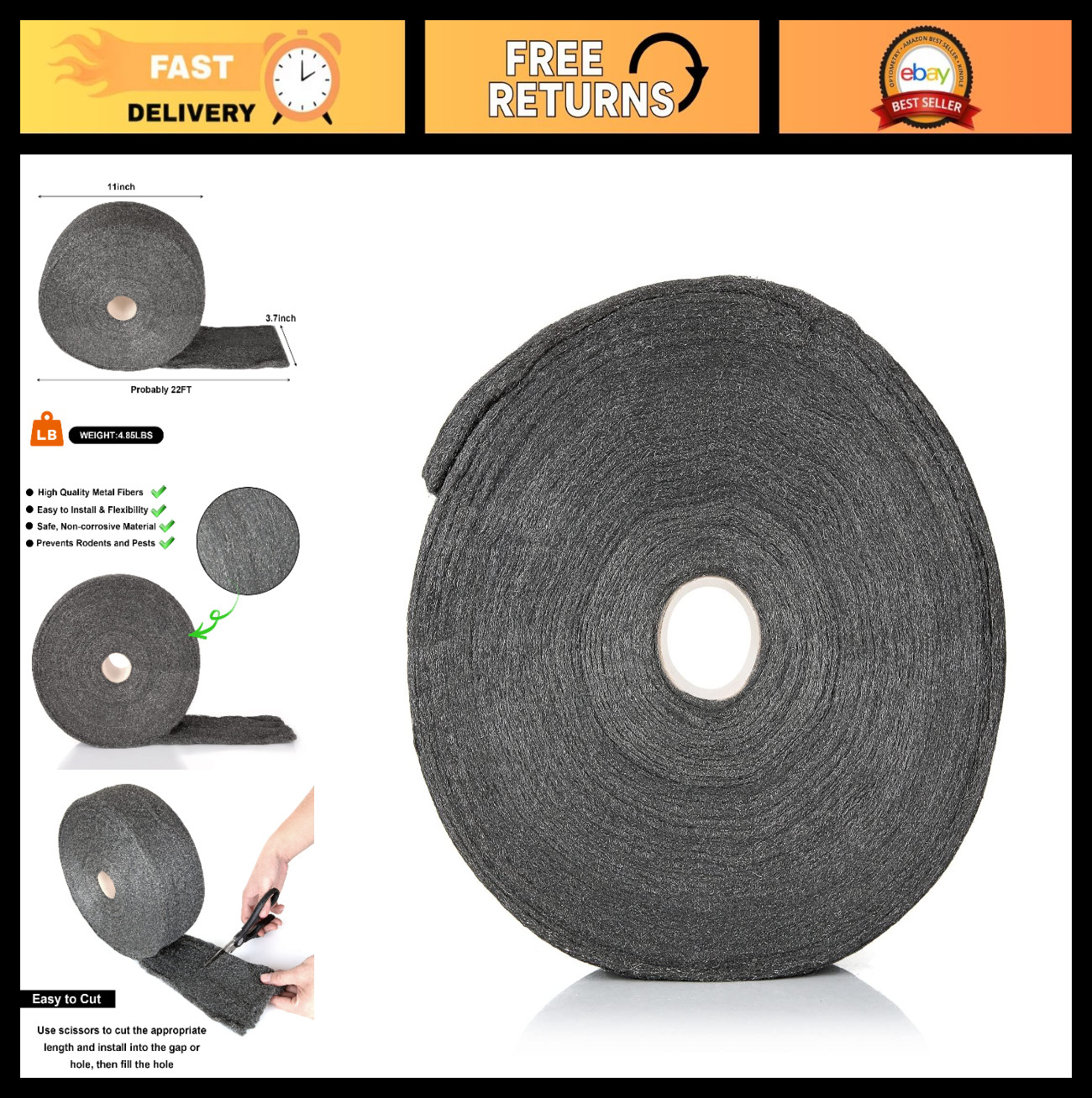 5lb Steel Wool – Heavy Duty Cleaning, Buffing & Polishing for Glass, Metal, Tile