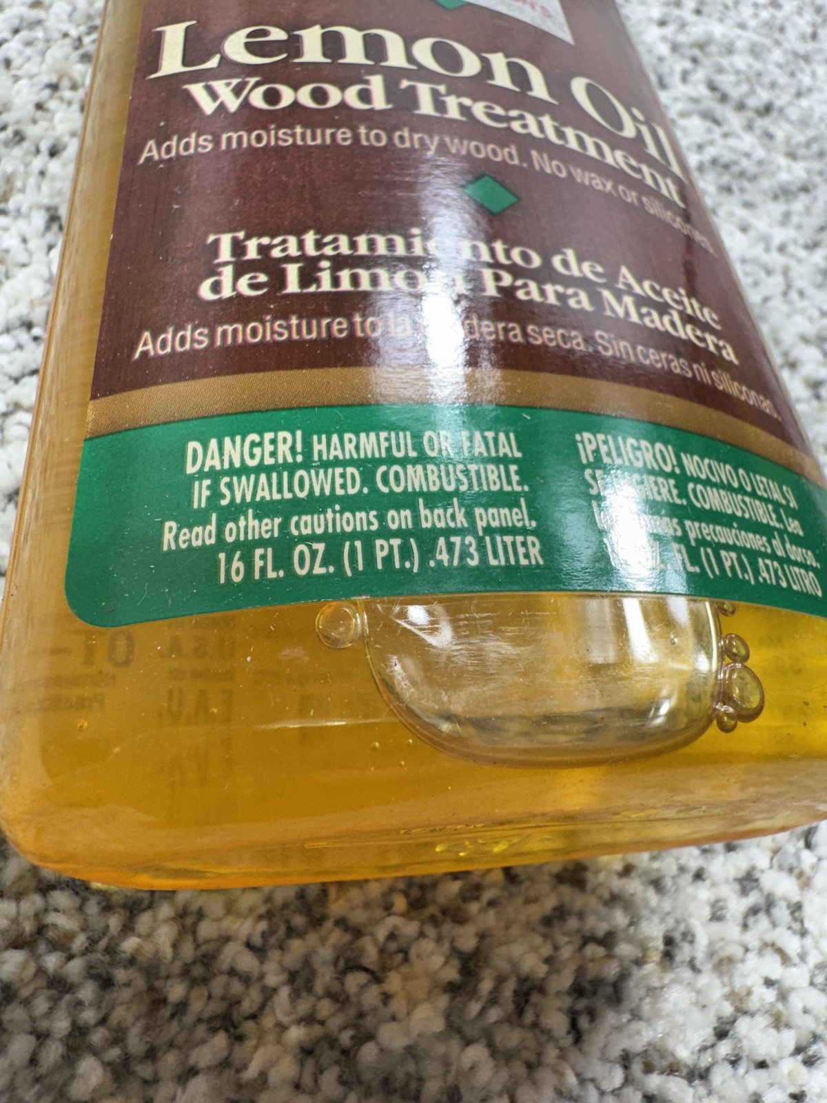 Vintage Gillespie Lemon Oil Wood Treatment 16 Fl Oz Furniture Made In USA Polish