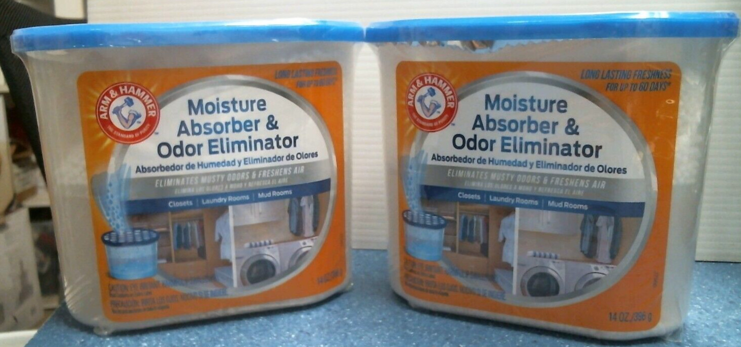 Arm & Hammer Moisture Absorber & Odor Eliminator 14 oz. LOT OF 2 (01200) FS