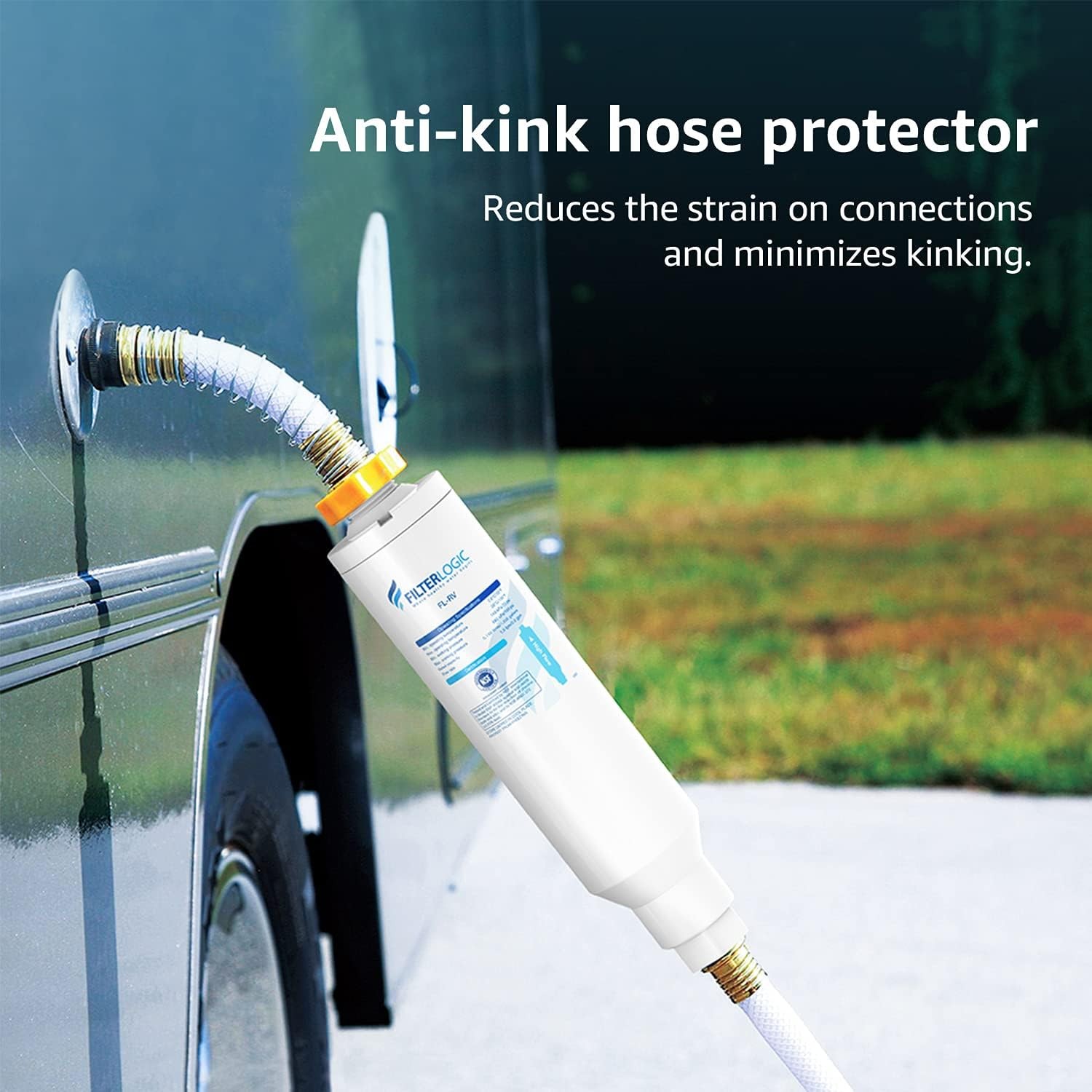 Inline Water Filter, NSF Certified, Reduces Chlorine, Bad With Hose Protector
