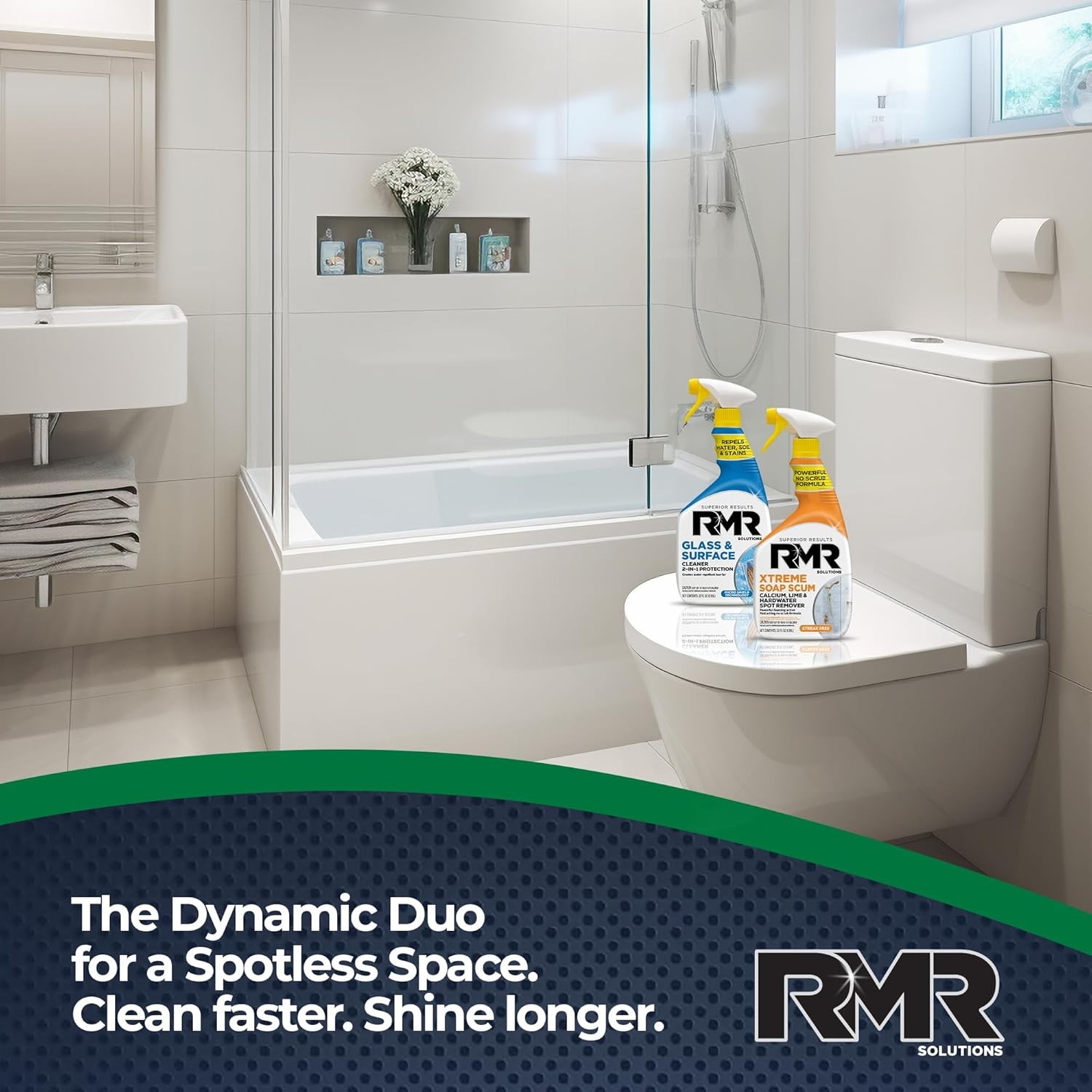 RMR Shower Shield Glass Cleaner Repellent Power Pack Surface Cleaner Kit