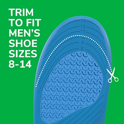 Sport Insoles for Men 8-14 – Shock Absorption, Arch Support, Reduce Muscle Fatig