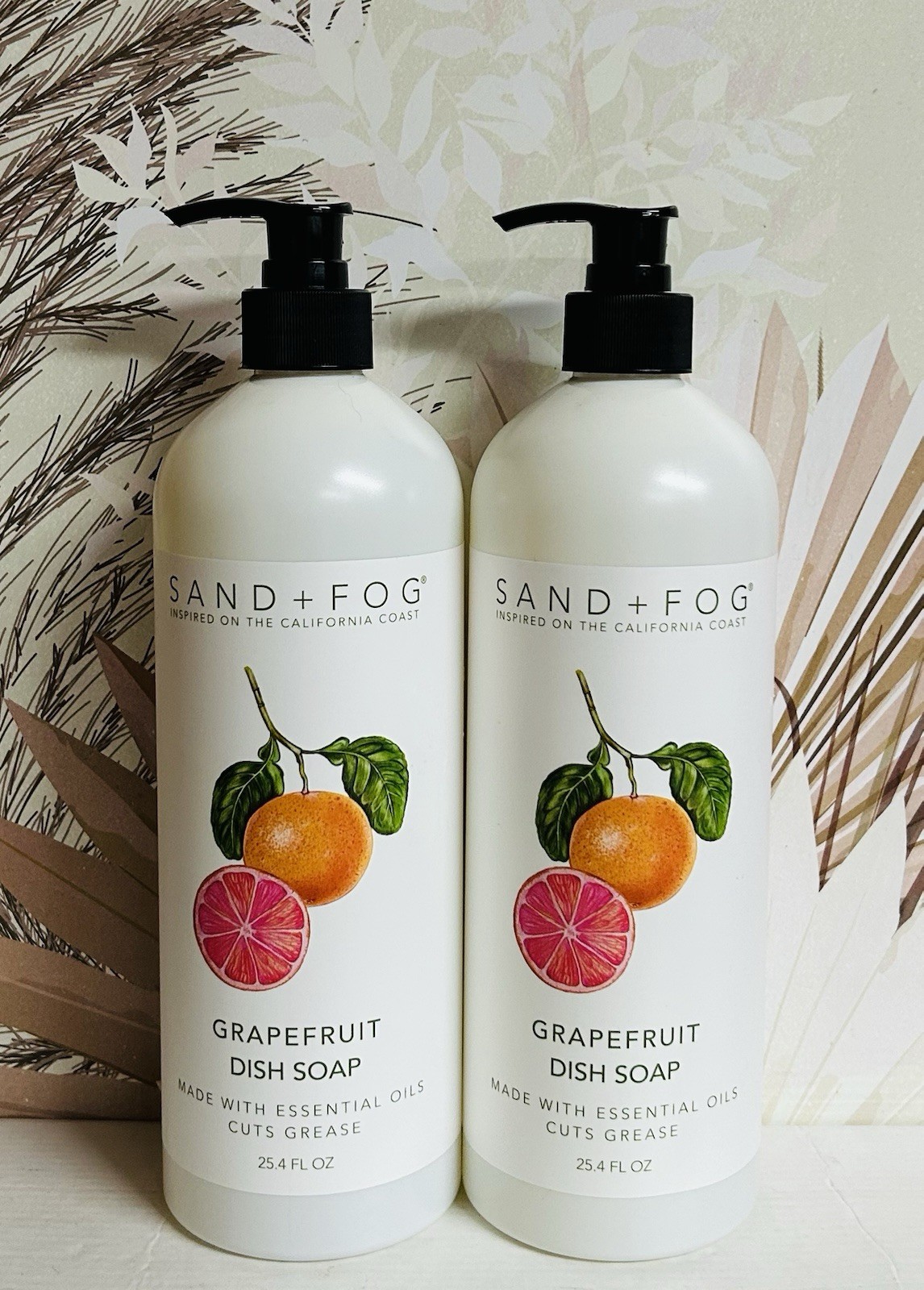 2-Pack Sand + Fog ~ Grapefruit Dish Soap with Essential Oils 25.4 fl oz Each