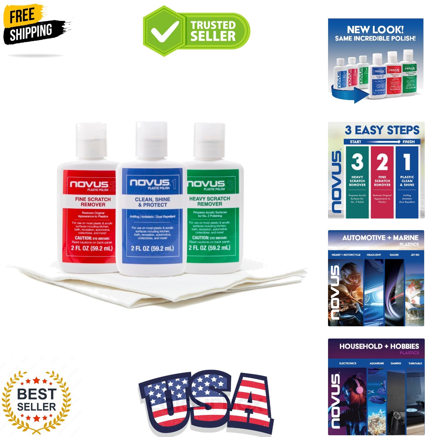 PK1-2 | Plastic Clean & Shine Fine Scratch Remover Heavy Scratch Remover and …