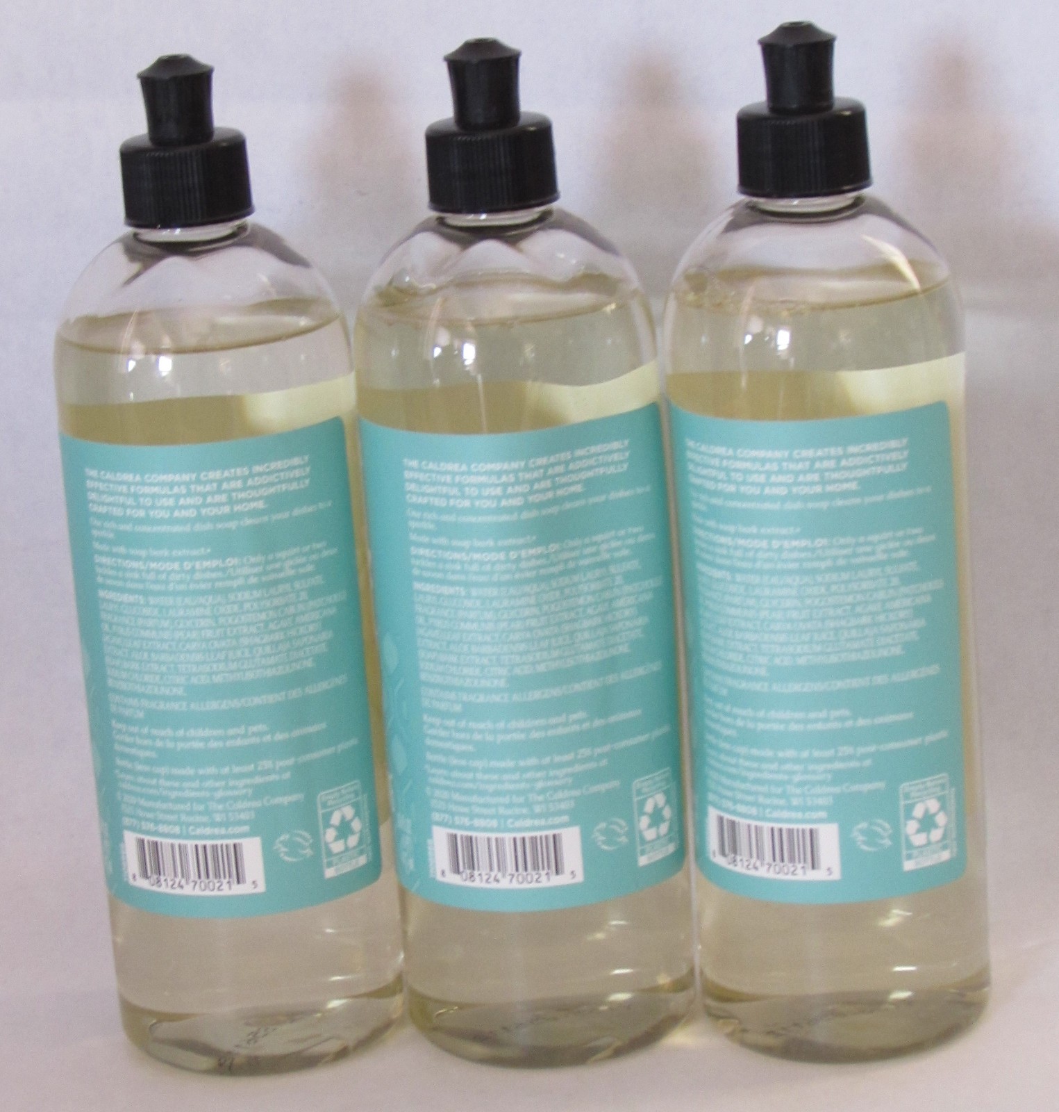 Caldrea Pear Blossom Agave Scented Liquid Dish Soap 16 Fl Oz Each Lot of 3