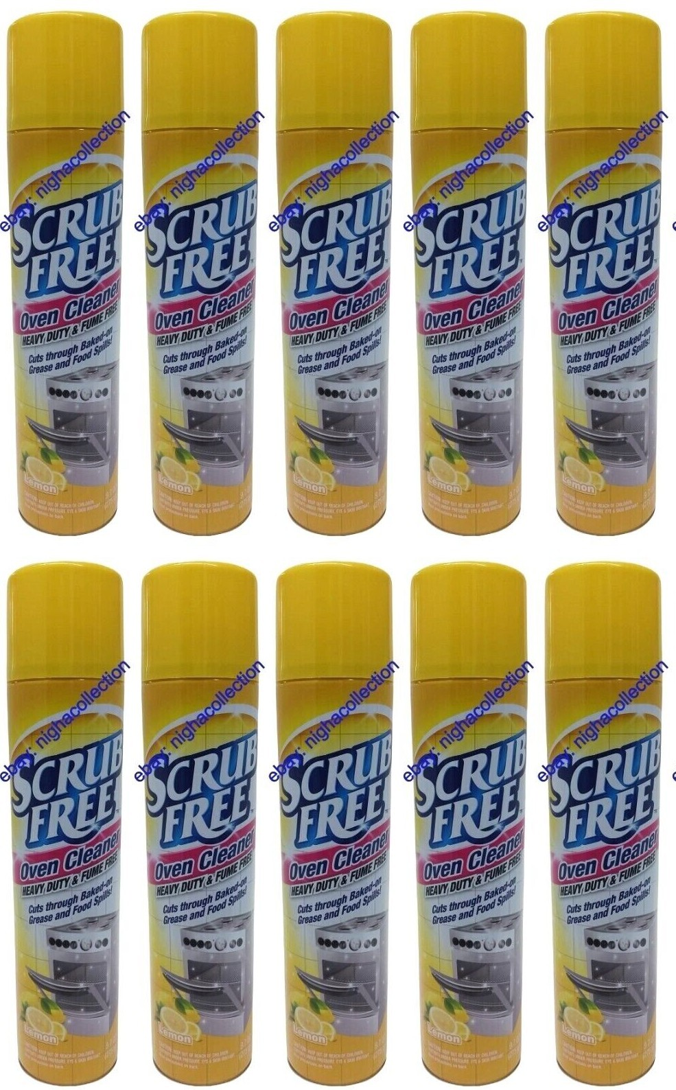 10 X Scrub Free Oven Cleaner Heavy Duty & Fume Free Cuts Through Baked On 9.7 oz