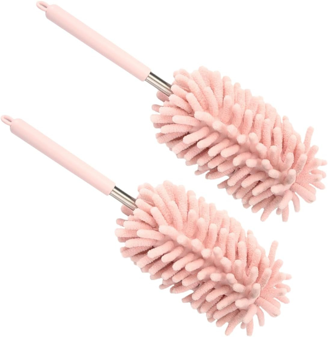 2PCS Car Interior Duster, Soft Chenille Detailing Brush with Extension Pole, Was