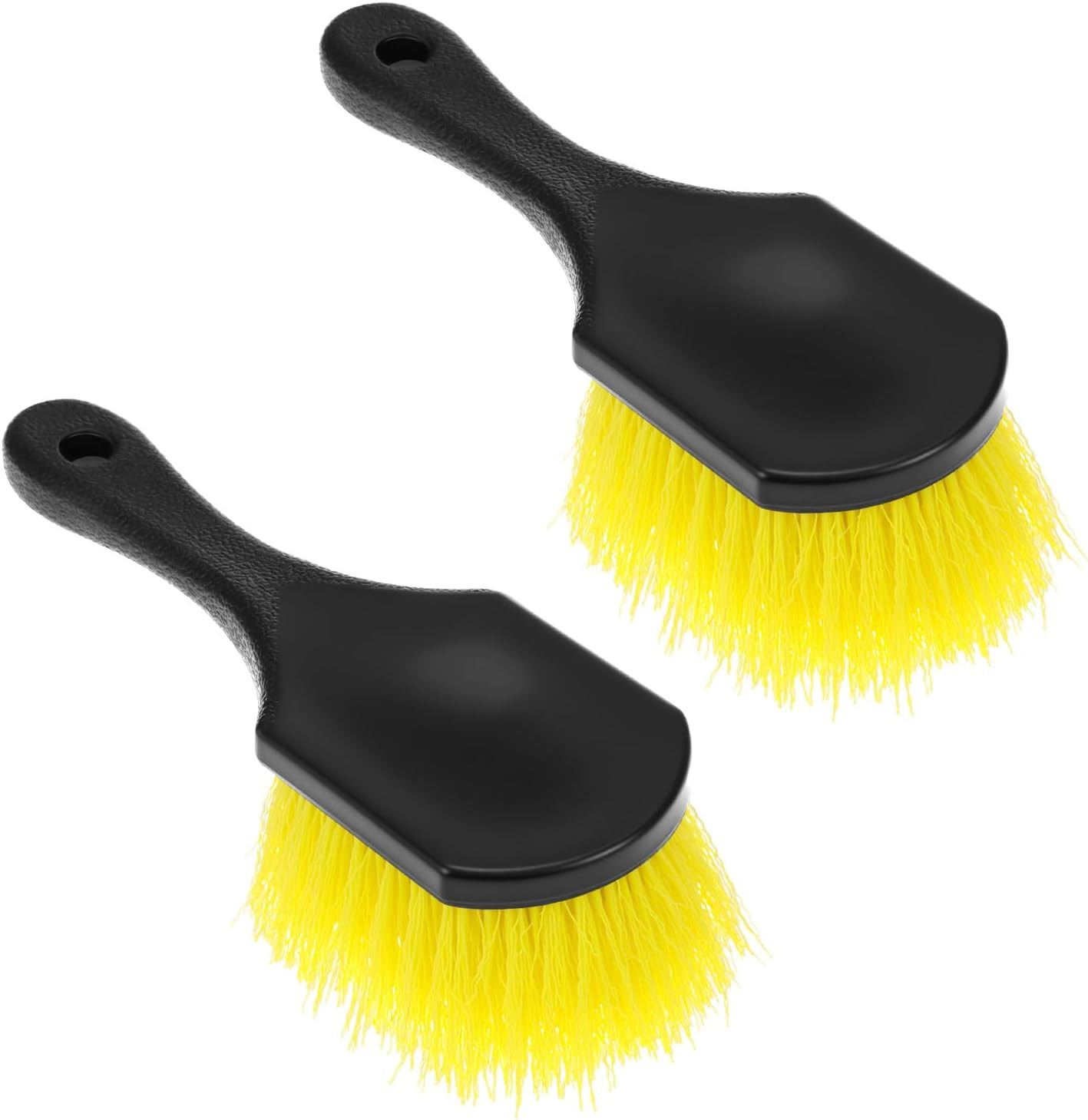 8″ Utility Scrub Brush with Plastic Handle and Yellow Polypropylene Bristles, 2