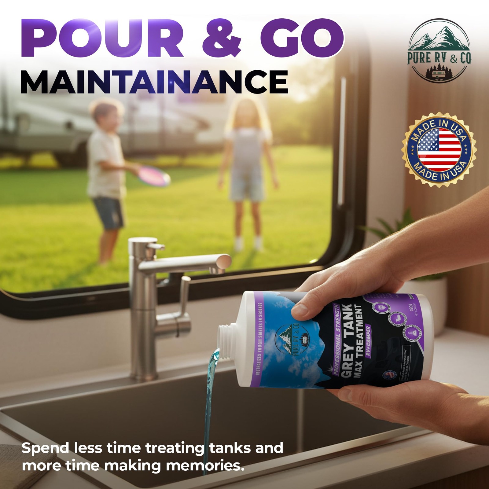 Grey Water Tank Treatment 32oz – RV Grey Tank Cleaner & Odor Eliminator | Enz…